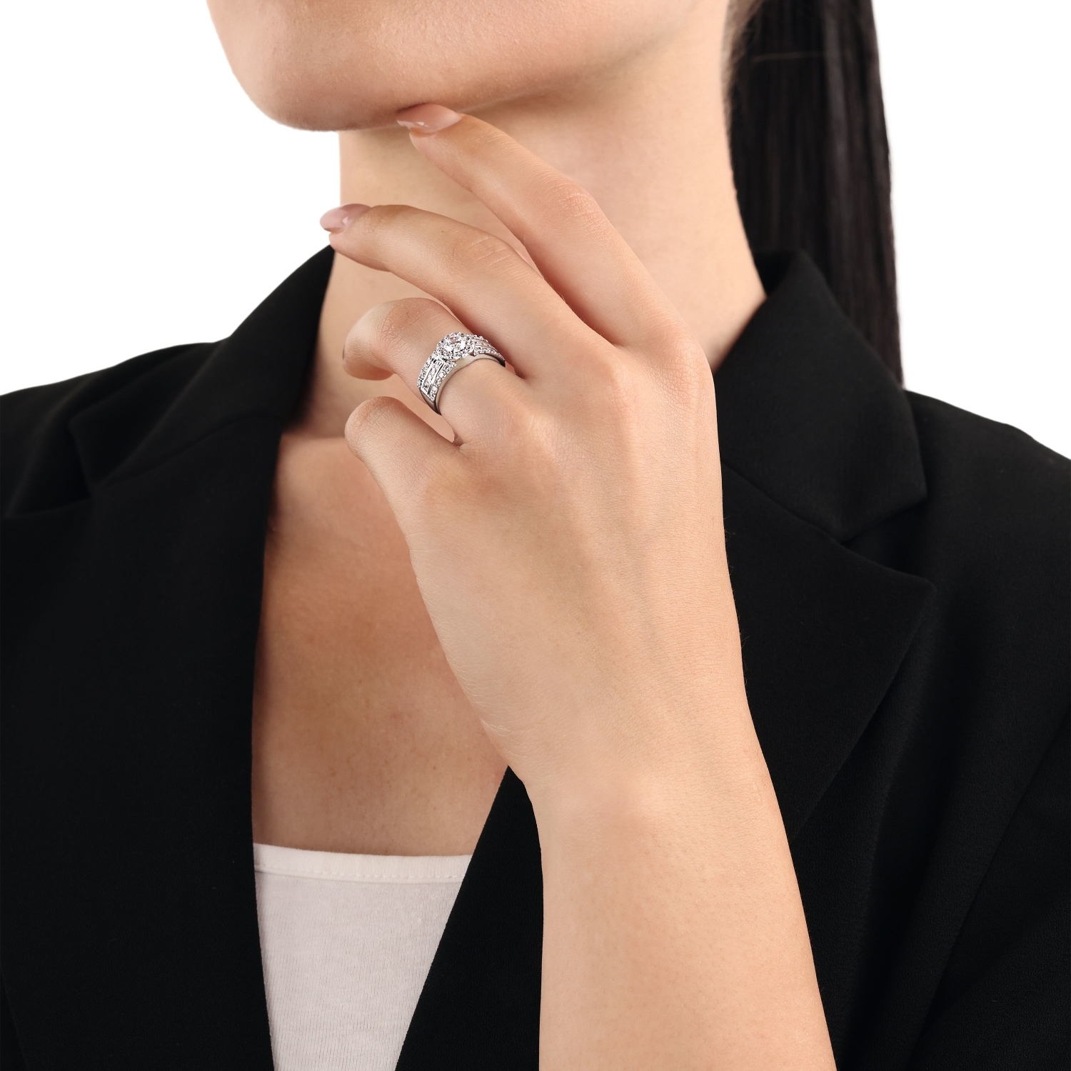 Amor Fingerring mit Zirkonia (synth.)