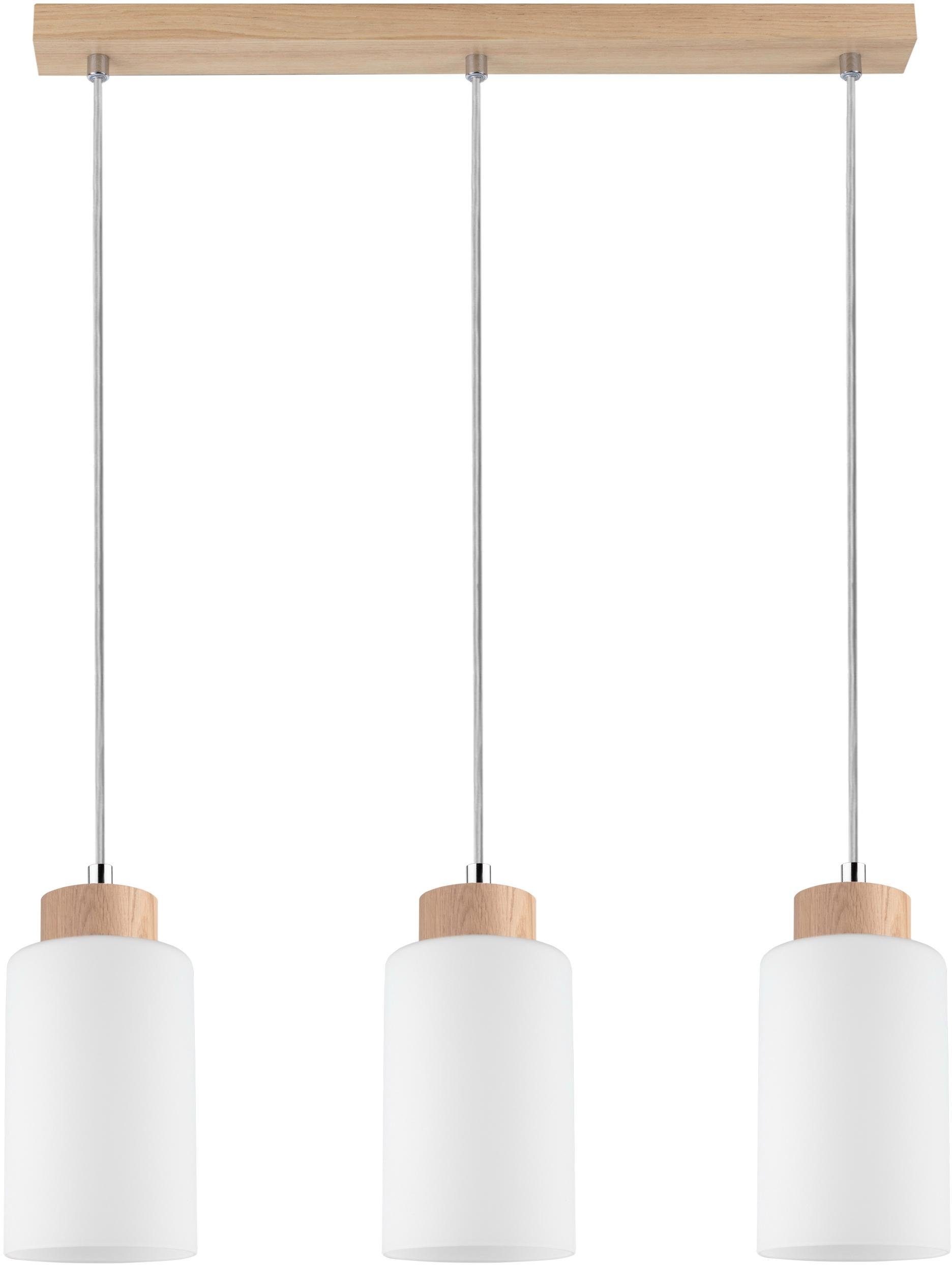SPOT Light Pendelleuchte »BOSCO«, E27, Hängeleuchte, Naturprodukt aus Eichenholz, Nachhaltig mit FSC®-Zertifikat, Hochwertiger Schirm aus Glas, Made in EU