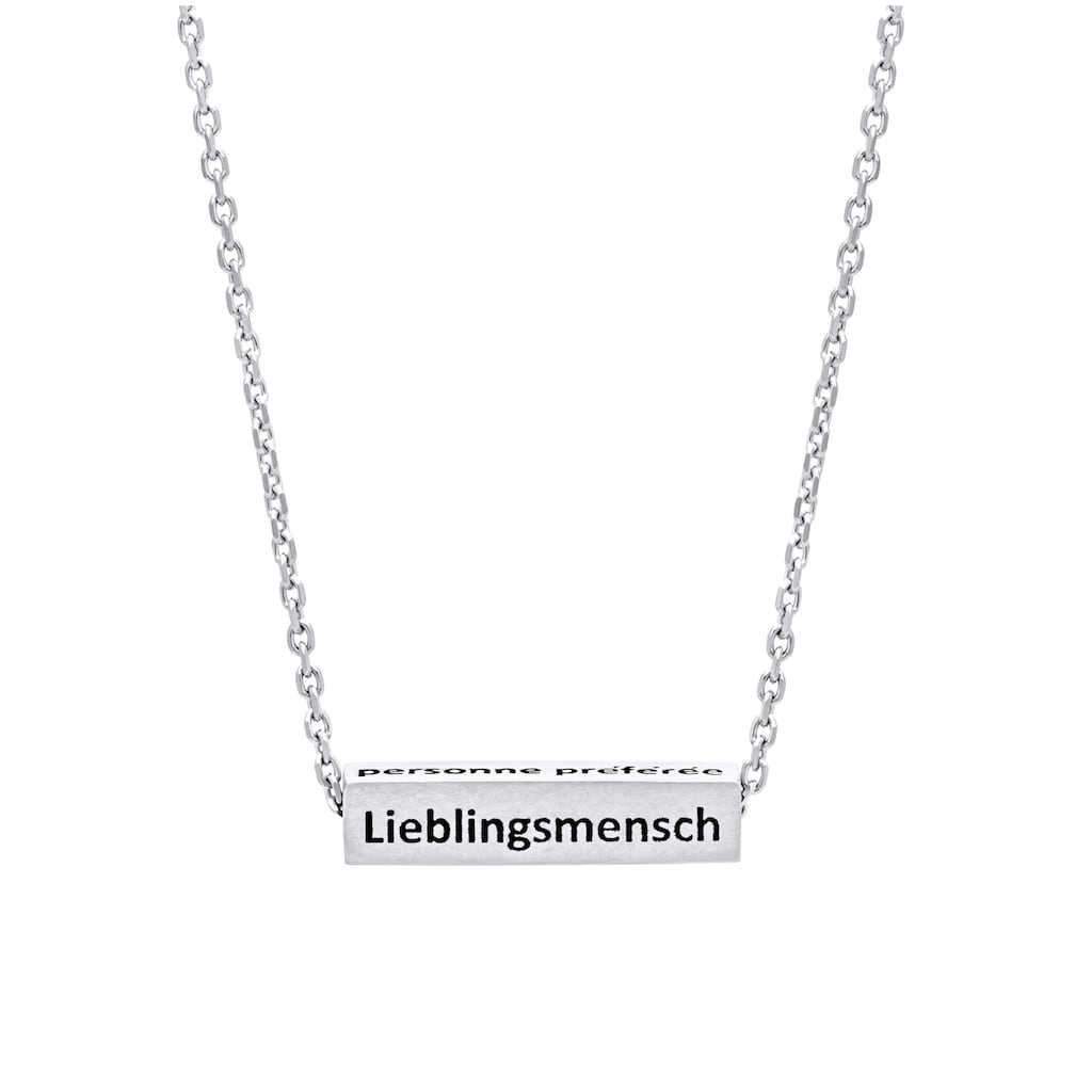 Julie Julsen Kette mit Anhänger »CUBE, KETTE SILBER »LIEBLINGSMENSCH«, JJNE0709.1«