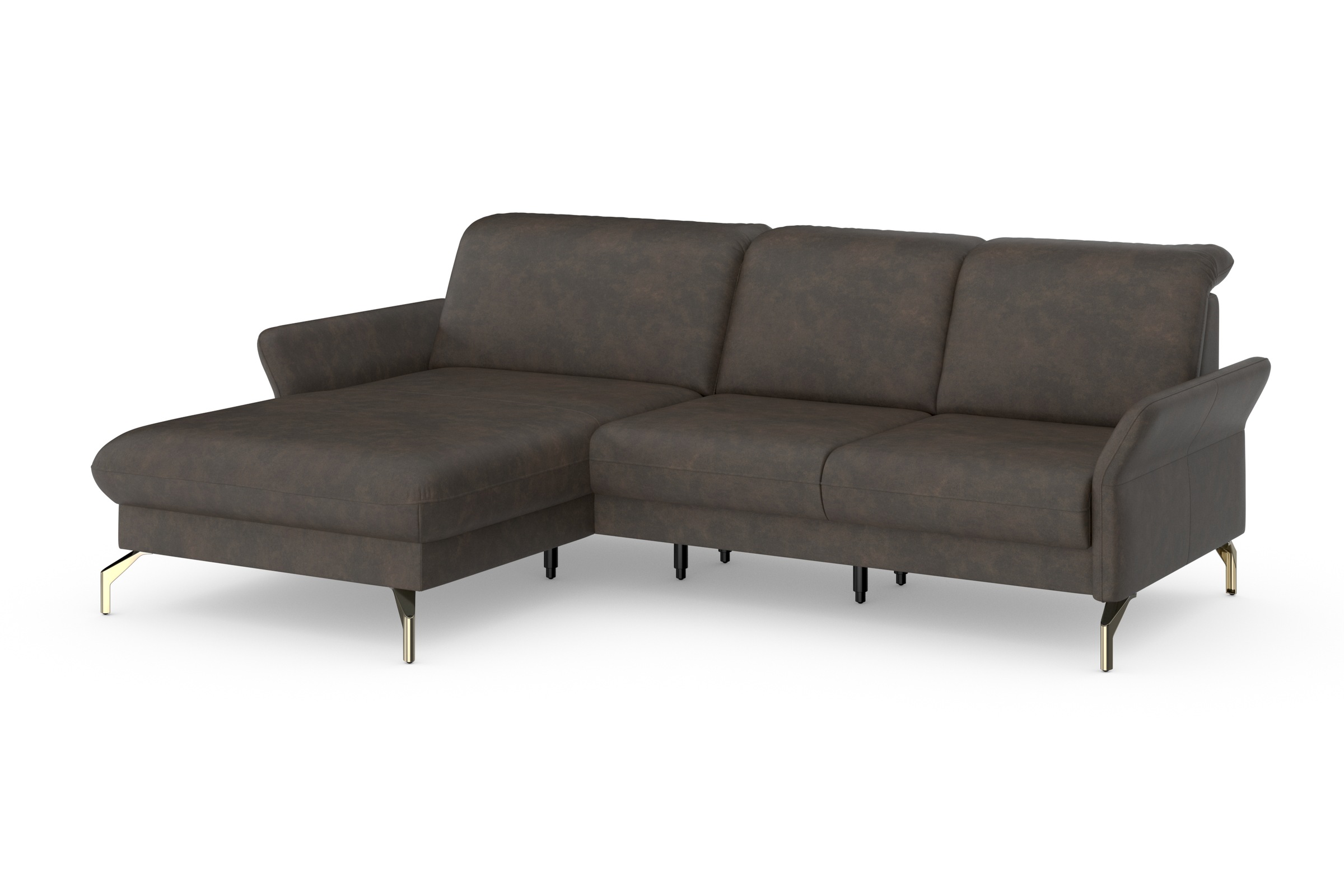 sit&more Ecksofa »Fashion L-Form«, wahlweise mit Kopfteilverstellung, Vorziehsitz, motorisch, Nickelfüße