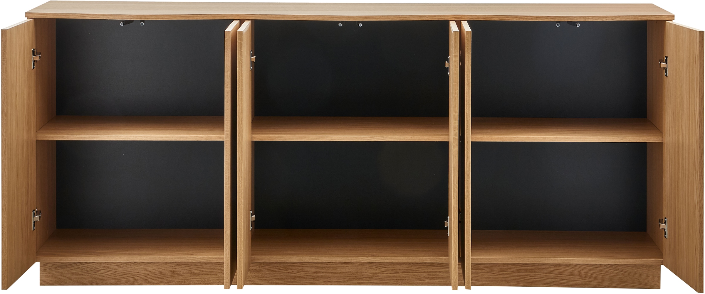 WOOOD Kommode Sideboard aus Eichenfurnier mit zeitlosem Design und Maserung