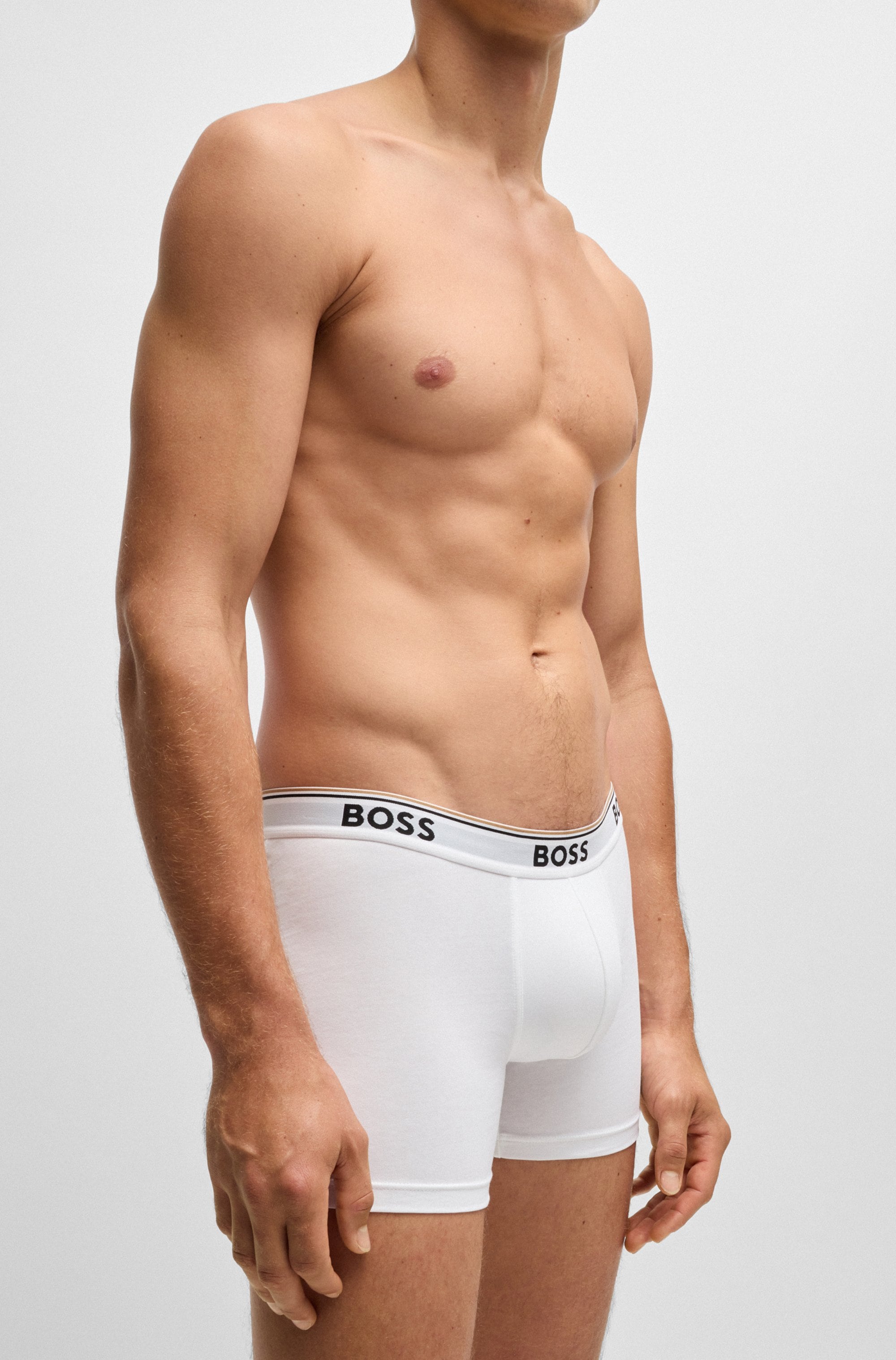 BOSS Langer Boxer »Brief 3 PACK«, mit farblich passendem Webbund