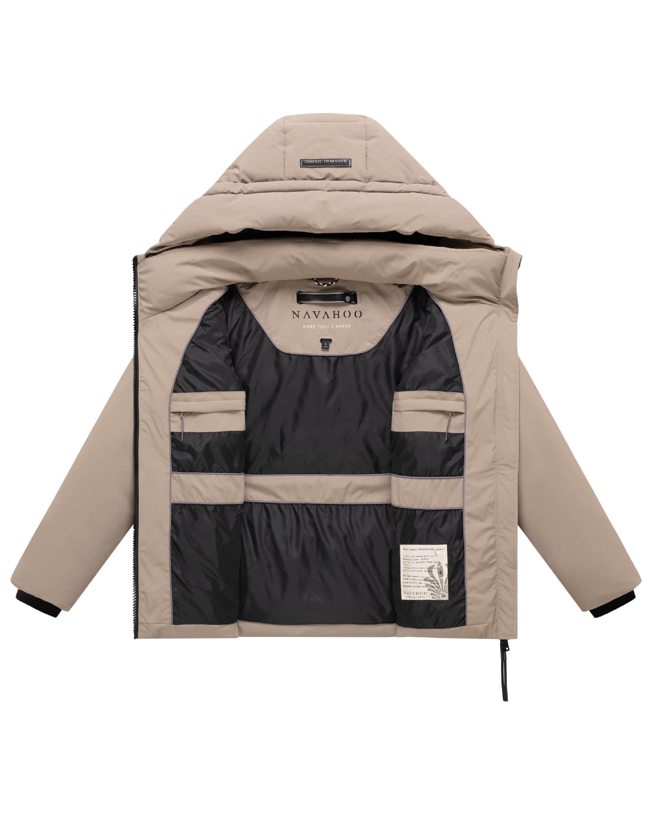 Navahoo Steppjacke »Steppjacke Wattewunder XIV« mit Kapuze Damen Winterjacke mit Taillengürtel