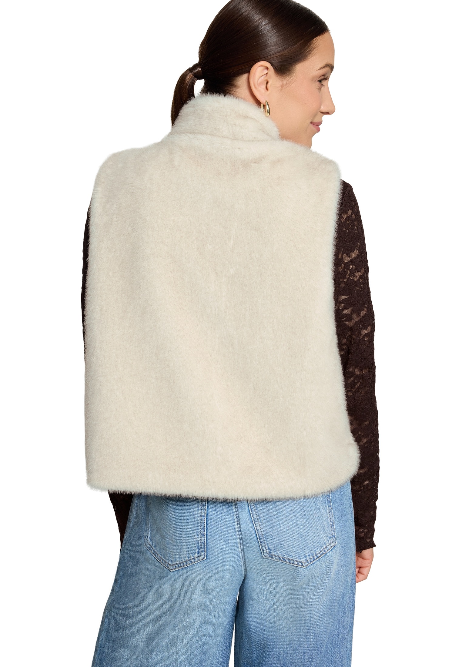 Zero Plüschweste »Fake Fur-Weste mit hohem Kragen«