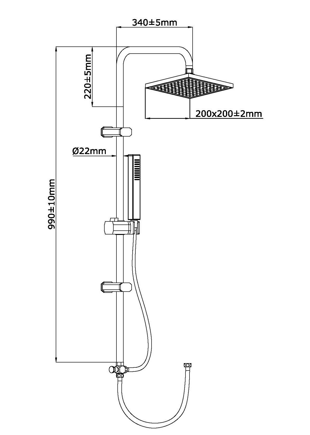 Eisl Duschsystem »EASY ENERGIE«, Regendusche ohne Armatur, Duschsystem mit Kopfbrause und Handbrause
