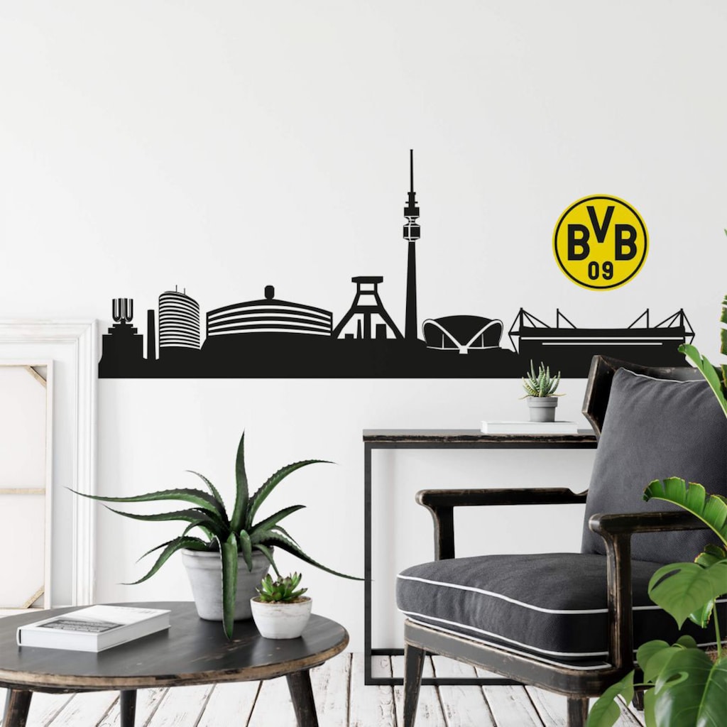 Wall-Art Wandtattoo »Fußball BVB Skyline mit Logo«, (1 St.)