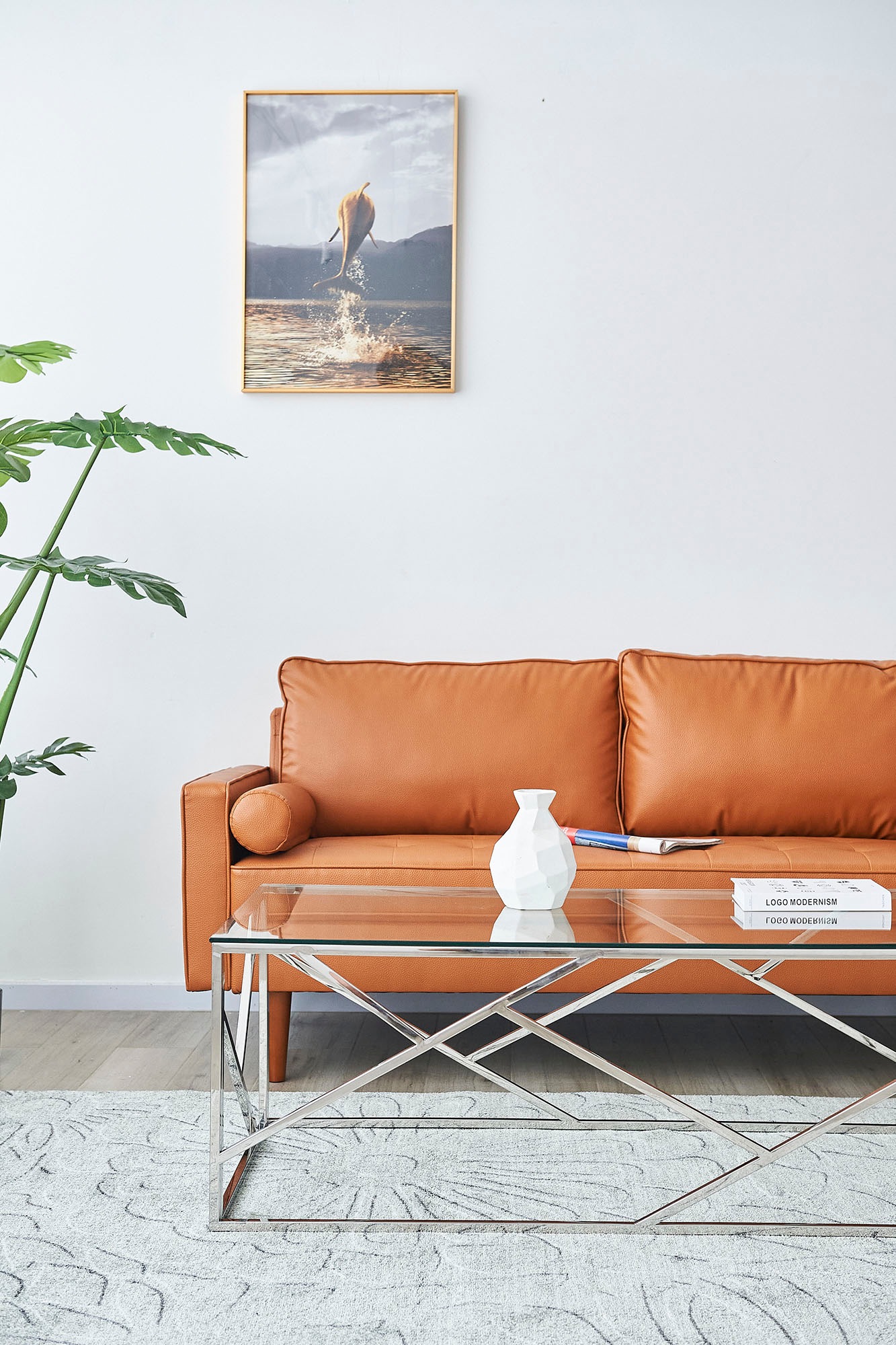 SalesFever Couchtisch, Gestell gefertigt aus rostfreiem Edelstahl