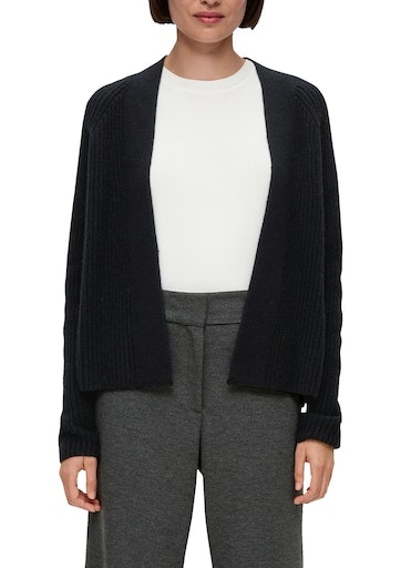 s.Oliver BLACK LABEL Cardigan, mit Flachstrickbündchen am Ausschnitt vorne  bei OTTO