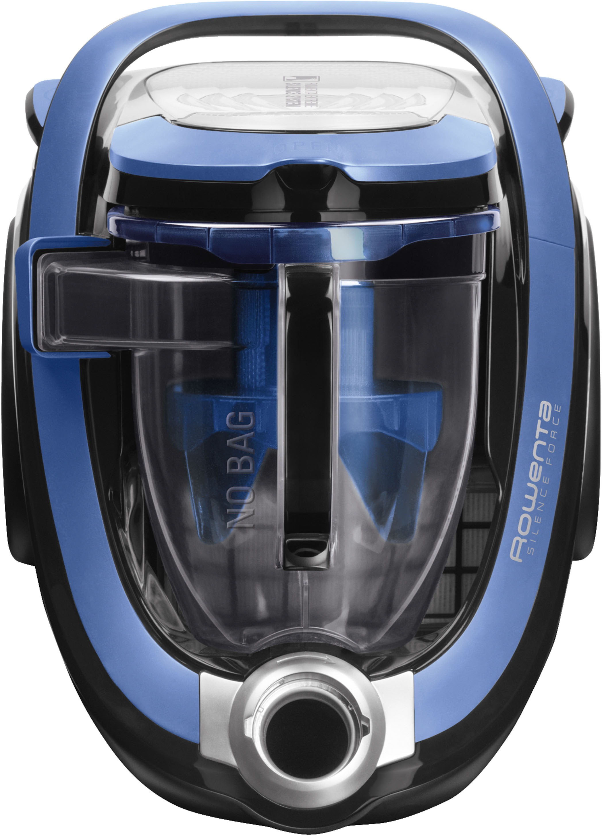 Rowenta Bodenstaubsauger »Silence Force Cyclonic Animal, beutellos, 550 W, Zyklon-Technologie,«, 550 W, beutellos, 2,5L Staubbehälter, Tragegriff, kompakt & leise, schwarz/blau, RO7690