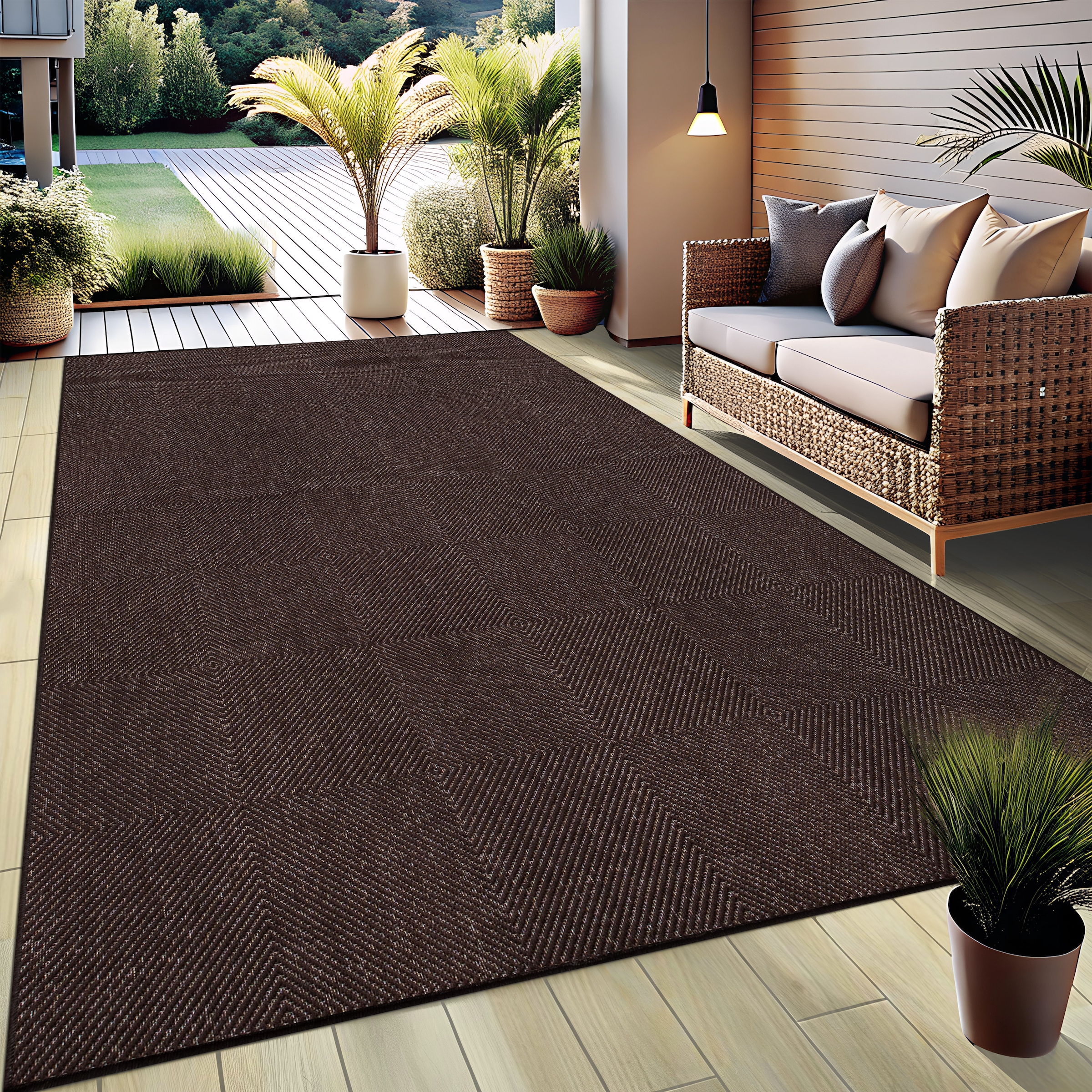 Teppich »Anna«, rechteckig, 3 mm Höhe, In-und Outdoor geeignet, Sisal-Optik,...