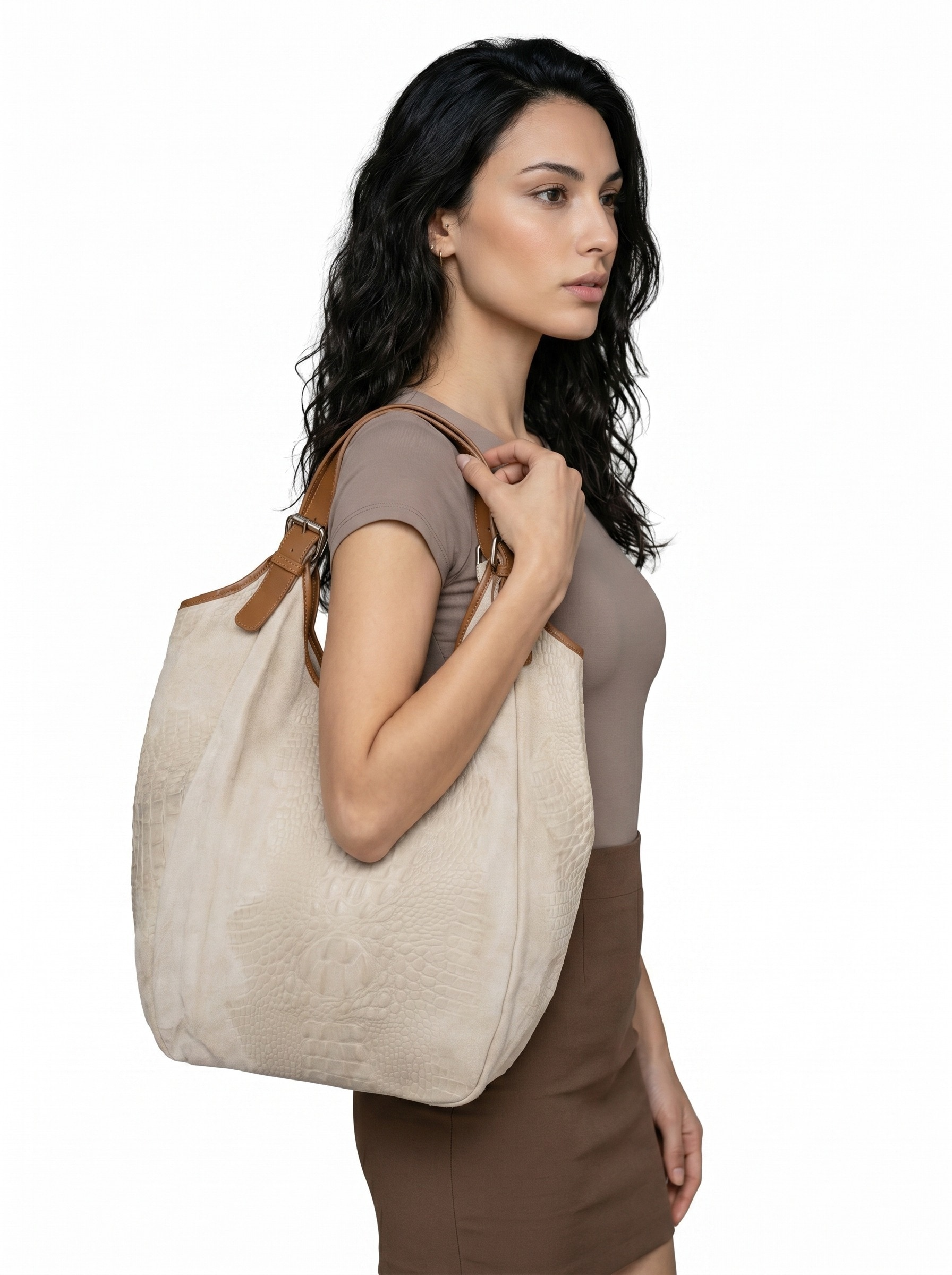 Samantha Look Shopper echt Leder, Made in Italy