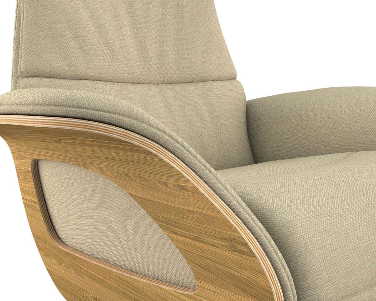 FLEXLUX Relaxsessel »Clement elektrischer Funktionsessel« Größe M, Rücken & Fußteil elektrisch, Akku, Arml. Eiche, Fuß schwarz