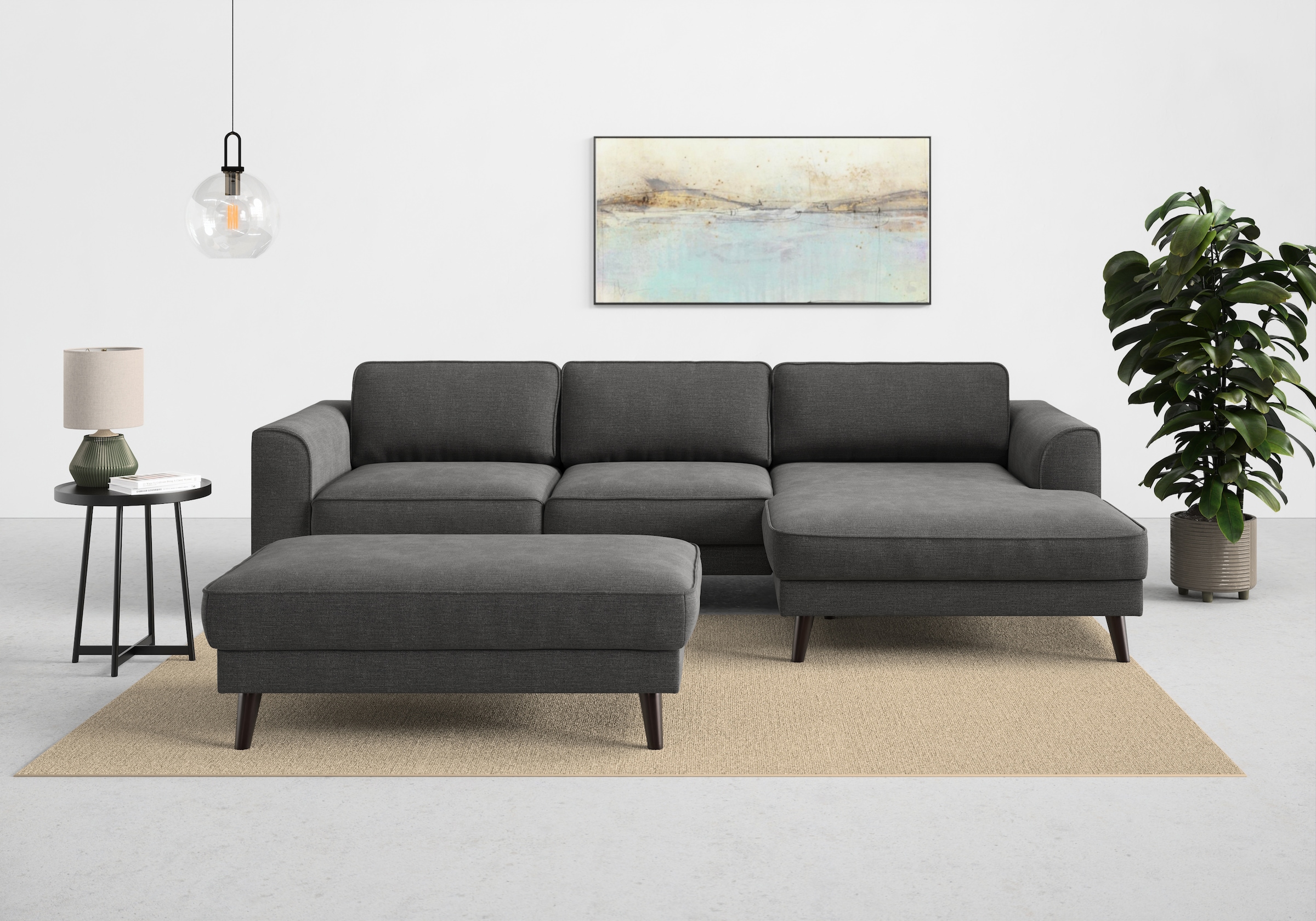 TRENDMANUFAKTUR Ecksofa »Lumber Jack, elegantes Designsofa, zeitlos modern, hoher Sitzkomfort«, wahlweise mit Bettfunktion u. Bettkasten, L-Form
