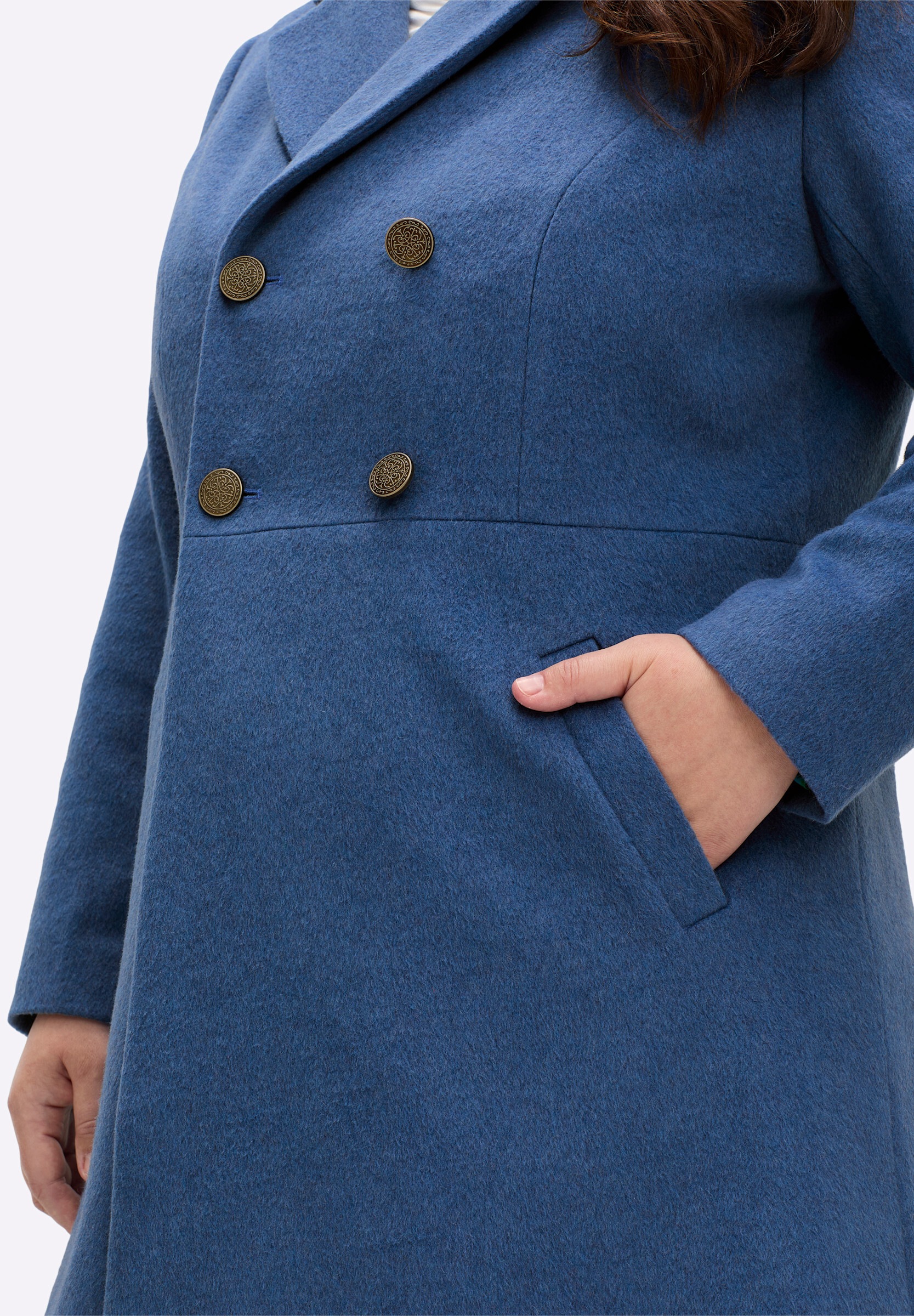 sheego by Joe Browns Langjacke »Mantel Wintermantel mit Reverskragen und Knopfleiste« ohne Kapuze