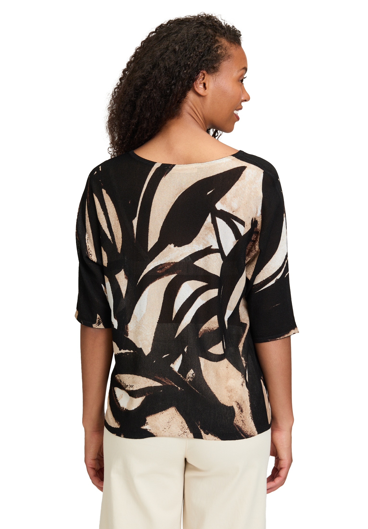 Betty&Co Rundhalspullover »Feinstrickpullover mit Print«