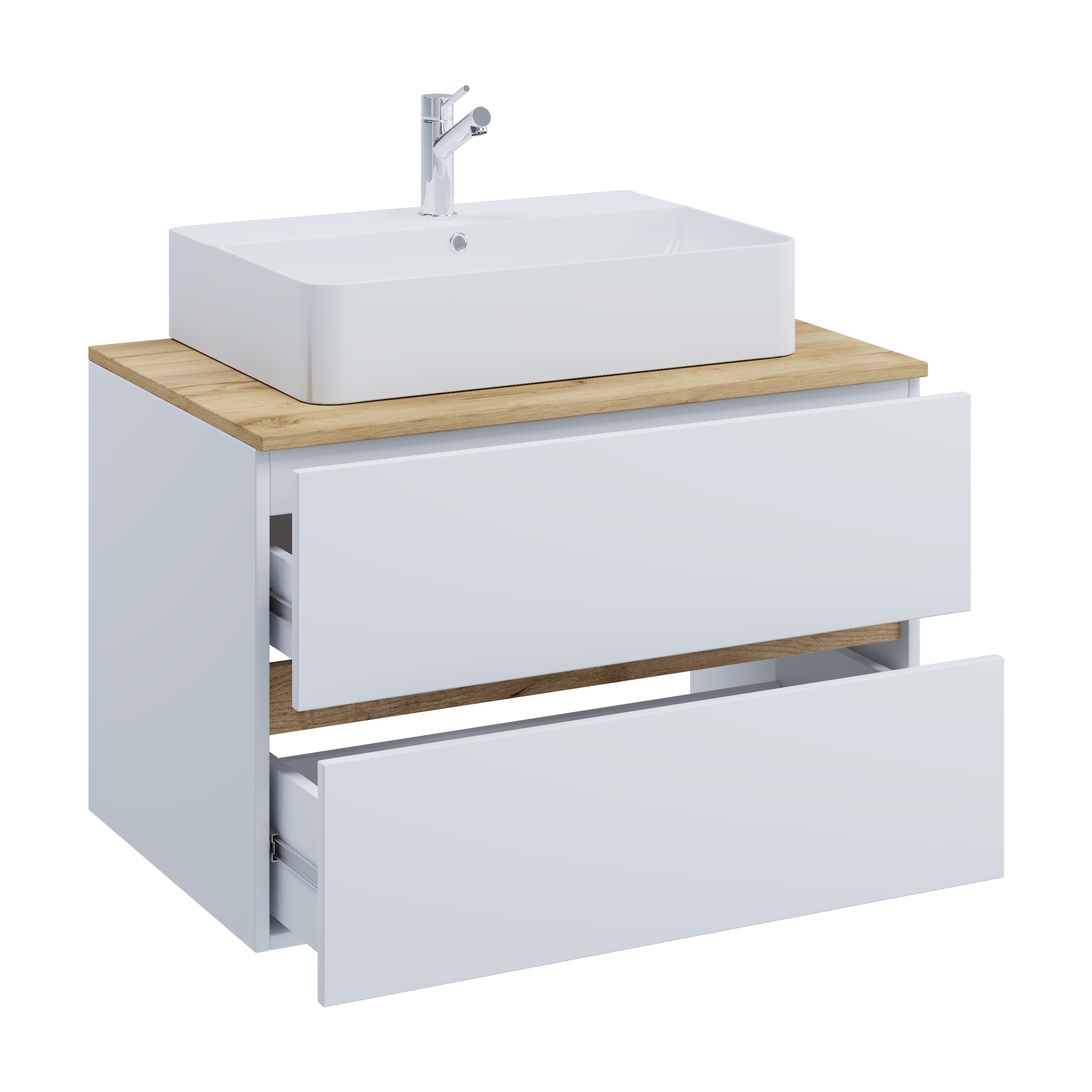 VCM Waschtisch »2 tlg. Badmöbel-Set mit Waschbecken Cosila-A 80 cm« 2 Stk. tlg.