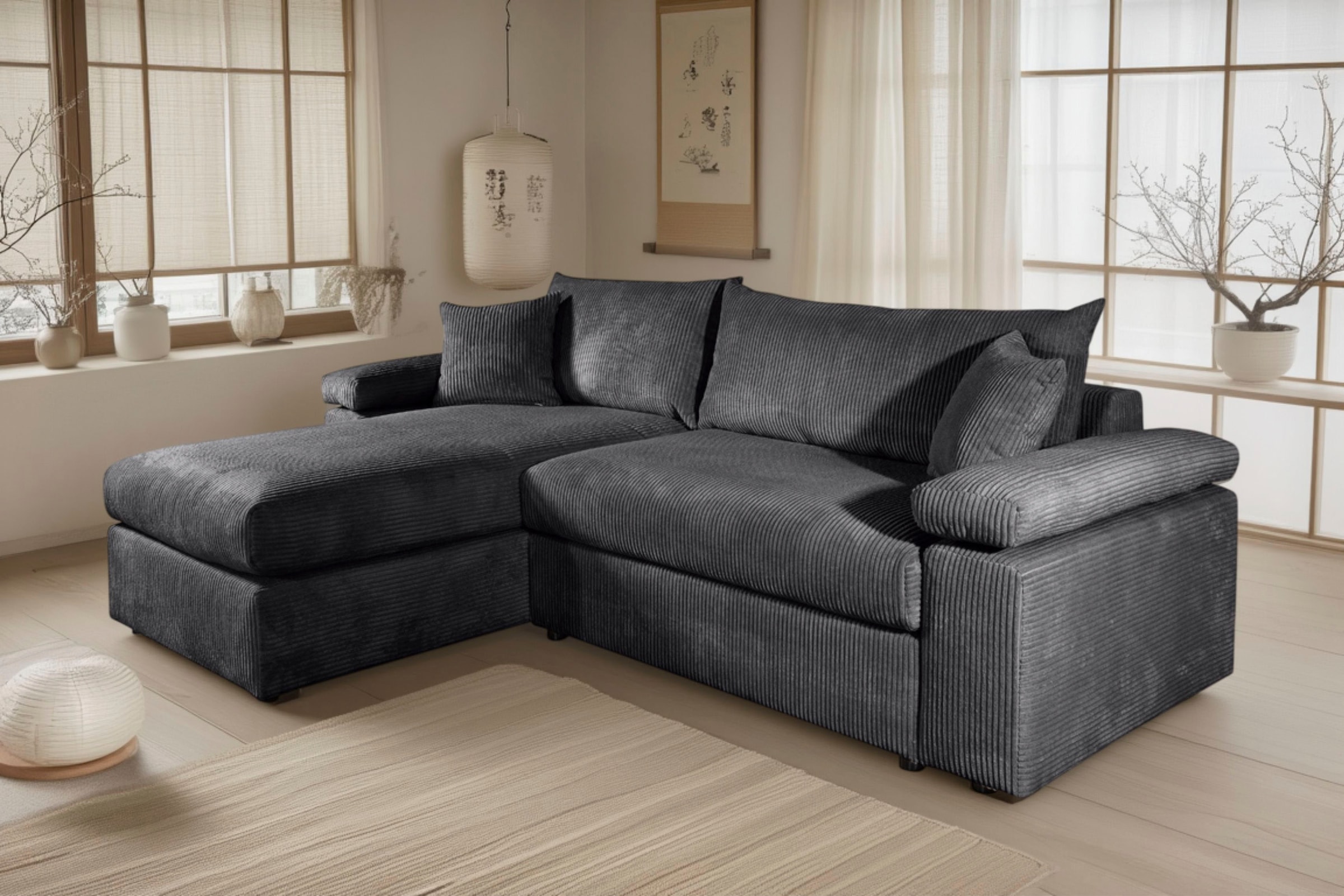OTTO home Ecksofa »Cosy L-Form, Breite 234 cm, Sitzaufbau im Sandwich-Federkern« mit Kaltschaumauflage, Bezüge in Cord oder Struktur weich wählbar