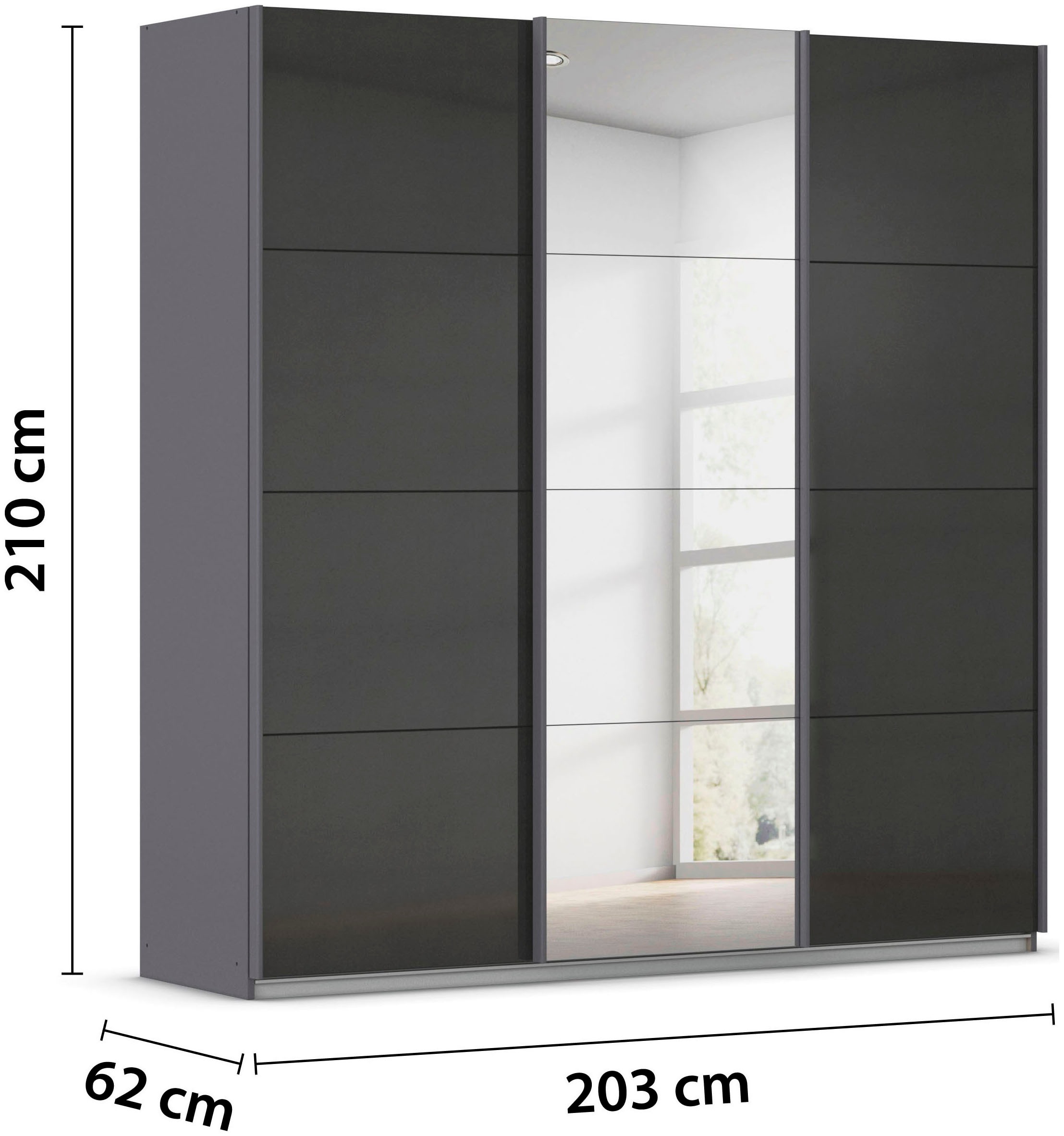 rauch Schwebetürenschrank »Kleiderschrank Schrank OTTO´S CHOICE Garderobe AGORDO«, (in zwei Griff-Farben), Top Innenausstattung, in 4 Breiten und 2 Höhen MADE IN GERMANY