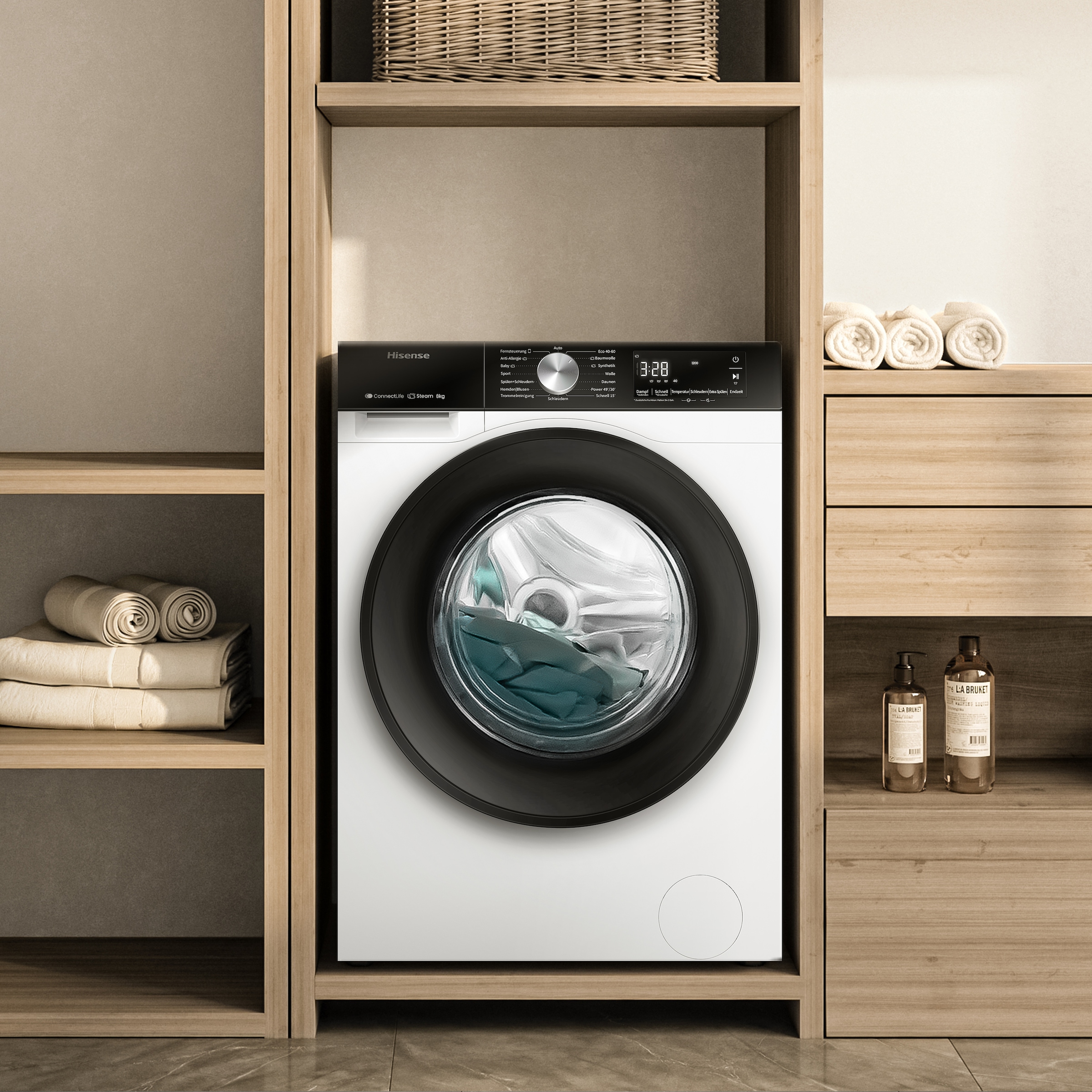 Hisense Waschmaschine »WF3S8043BW3«, 8 kg, 1400 U/min, Wifi-ConnectLife