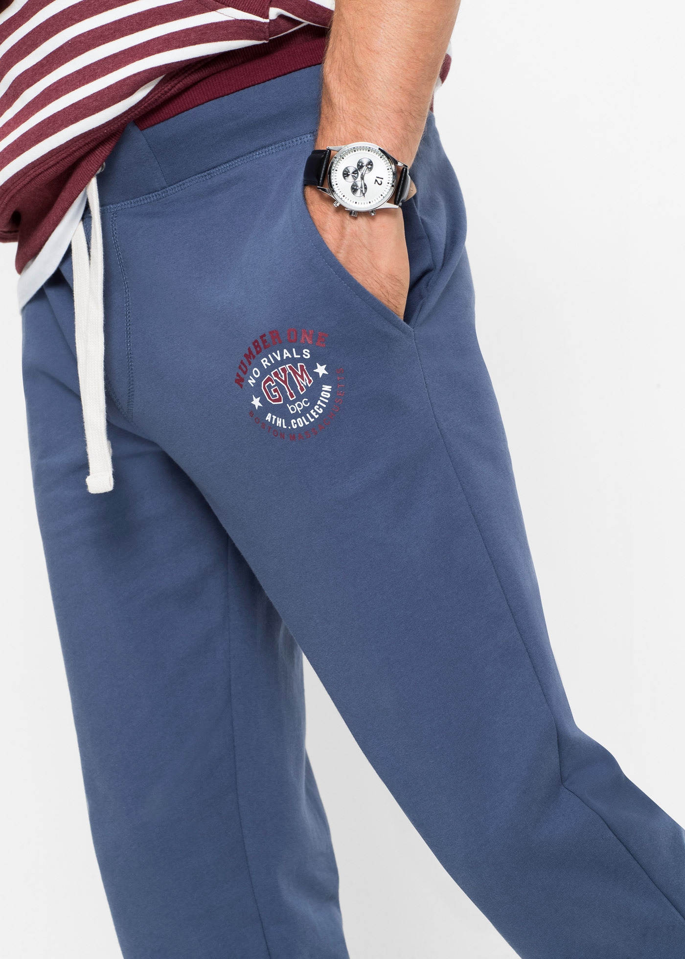 bonprix Jogginghose  mit elastischem Bund, mit Kordelzug, regular fit, mit Gesäßtasche