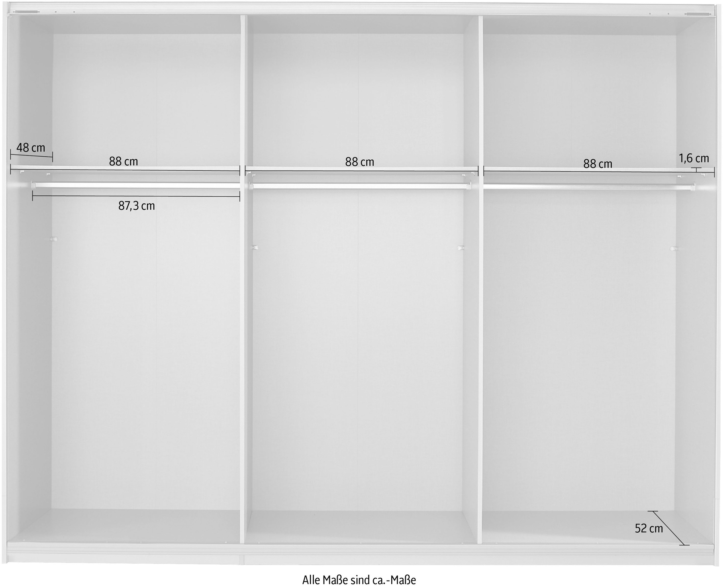 rauch Schwebetürenschrank »Kleiderschrank Schrank Garderobe Wäscheschrank Ankleide OTELI« 3 Ausstattungen BASIC/CLASSIC/PREMIUM (inkl. SOFT-CLOSE-FUNKTION),  Breiten 203/271/315/360 cm Höhen 210/229 cm MADE IN GERMANY