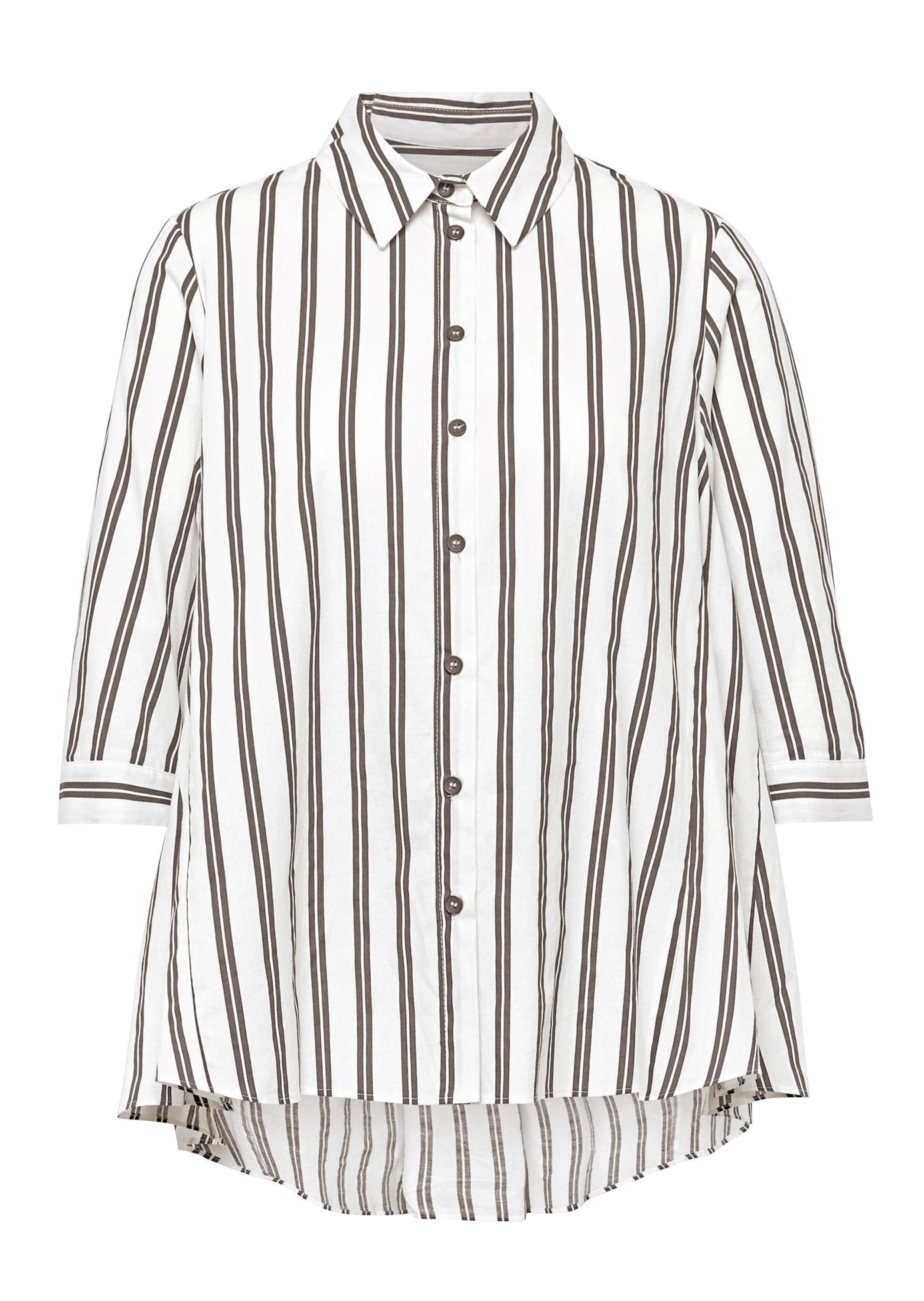 GOLDNER Kurzarmbluse »Kurzgröße Schlichte Baumwoll-Bluse mit 3/4-Arm« Ohne