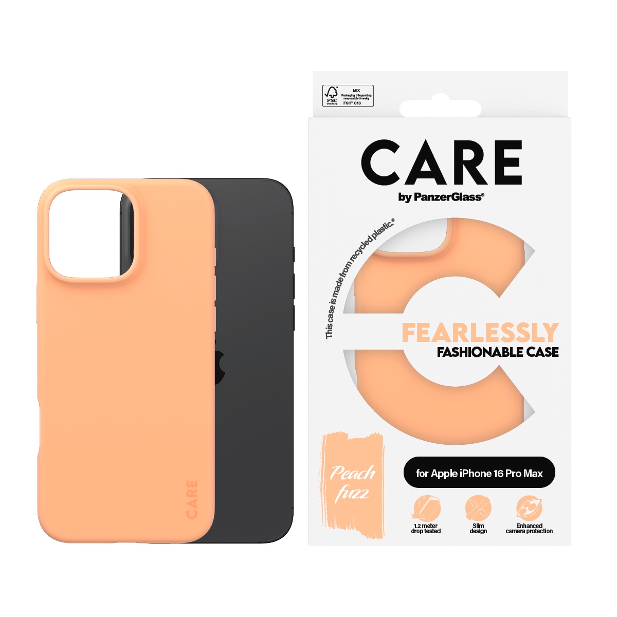 CARE by PanzerGlass Handyhülle »Fearlessly Fashionable Case für Apple iPhone 16 Pro Max« Backcover, Schutzhülle, Handyschutzhülle, Case, Schutzcase, stoßfest