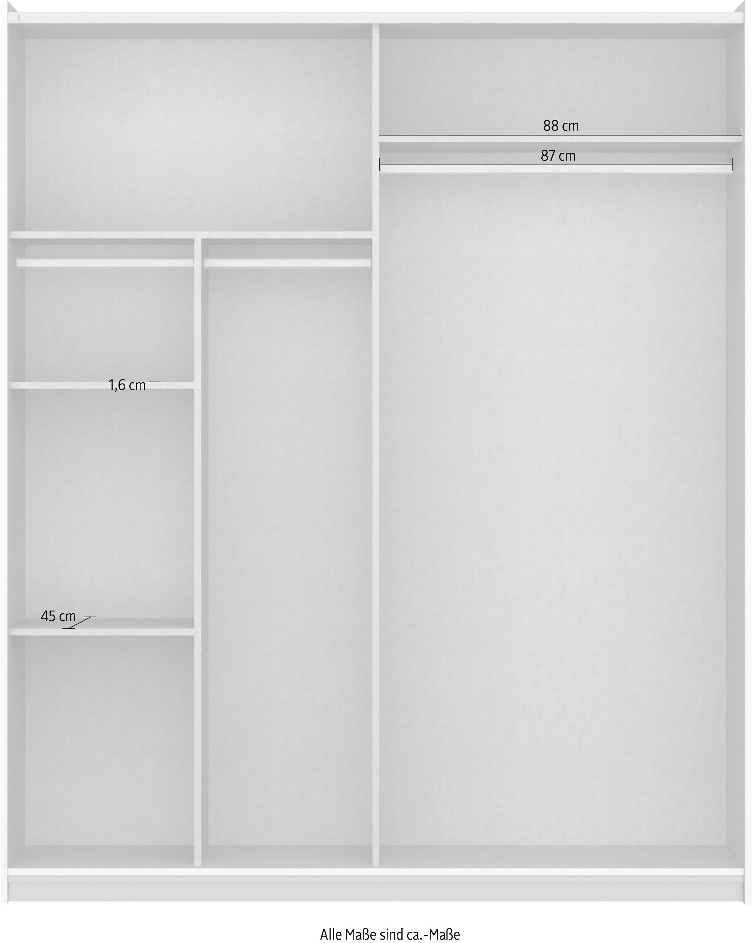 rauch Schwebetürenschrank »Kleiderschrank Schrank Garderobe REFLECT«, inkl. praktischer Innenausstattung mit viel Stauraum MADE IN GERMANY