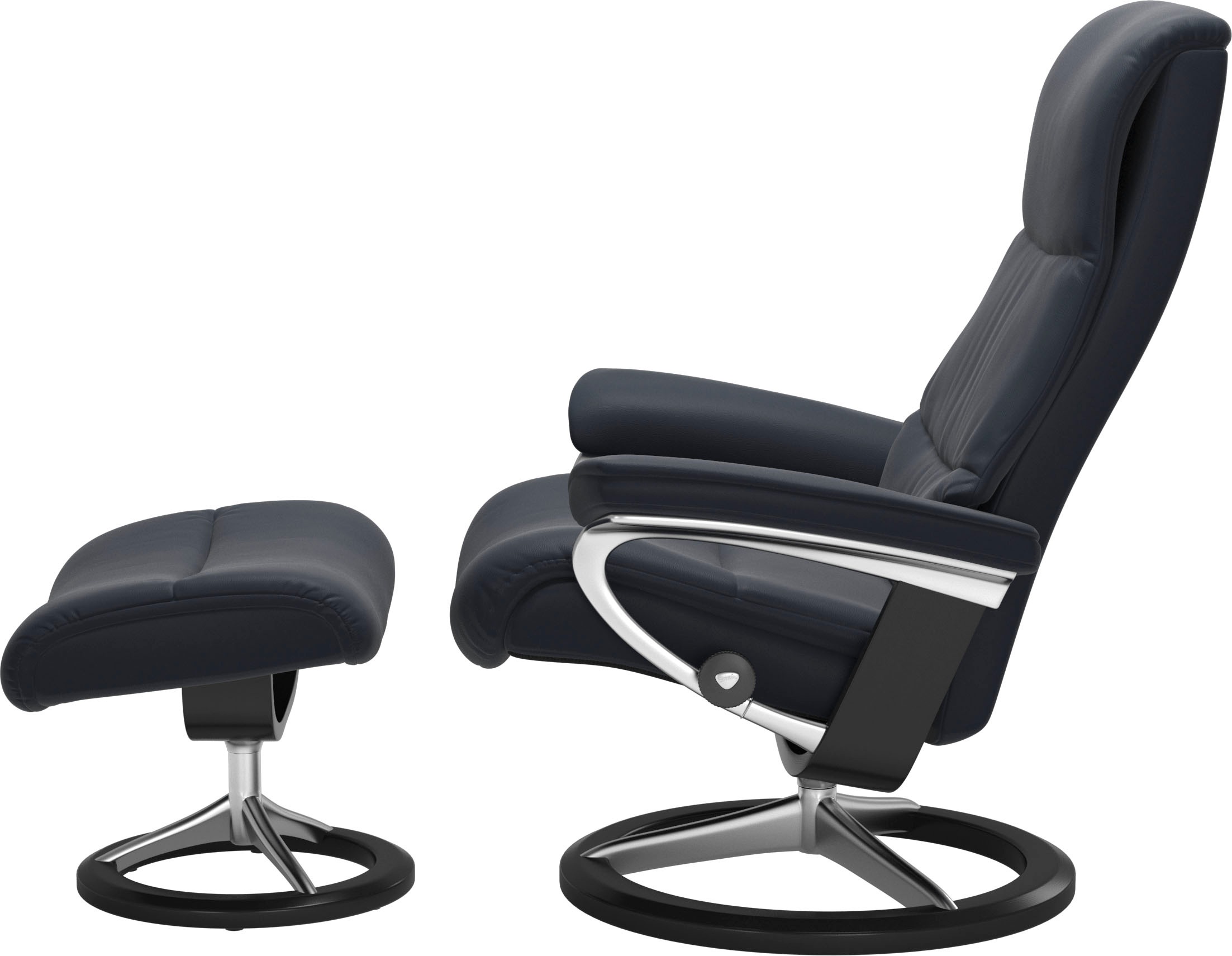 Stressless® Relaxsessel »View«, (Set, Relaxsessel mit Hocker), mit Signature Base, Größe S,Gestell Schwarz