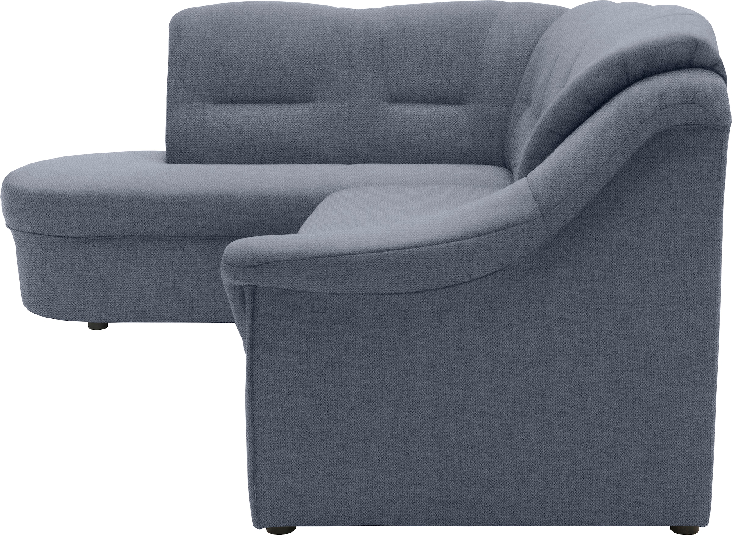 DOMO collection Ecksofa »Faenza für kleine Räume, Stellmaße 232,176cm, komfortabel, L-Form«, mit Ottomane, zeitlos, elegante Armlehnen, wahlweise mit Bettfunktion