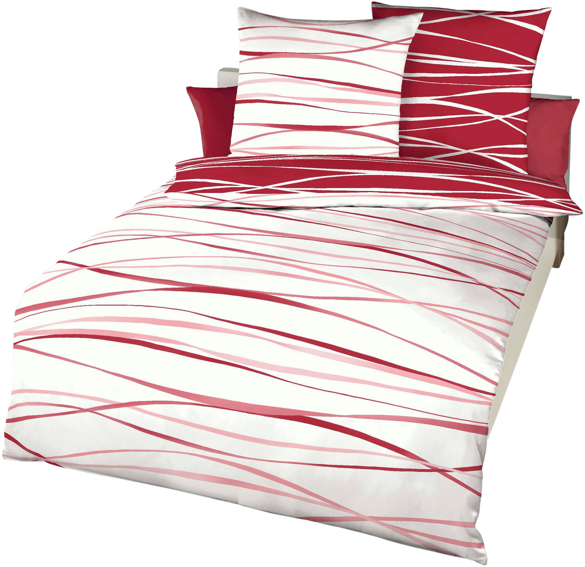 Kaeppel Bettwäsche »MOTION, IN GR. 135X200, 155X220 ODER 200X200 CM, MIT REIßVERSCHLUSS«, aus Baumwolle, mit feinen Wellenlinien, wahlweise mit Wendeoptik