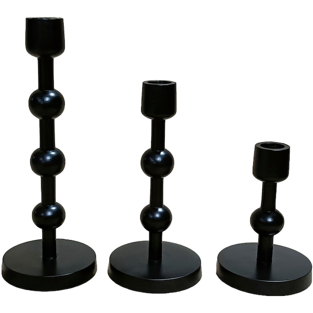 Leonique Kerzenständer »Elliose«, (Set, 3 St.), aus Aluminium,  handgefertigt, 3 Größen im Set online bei OTTO