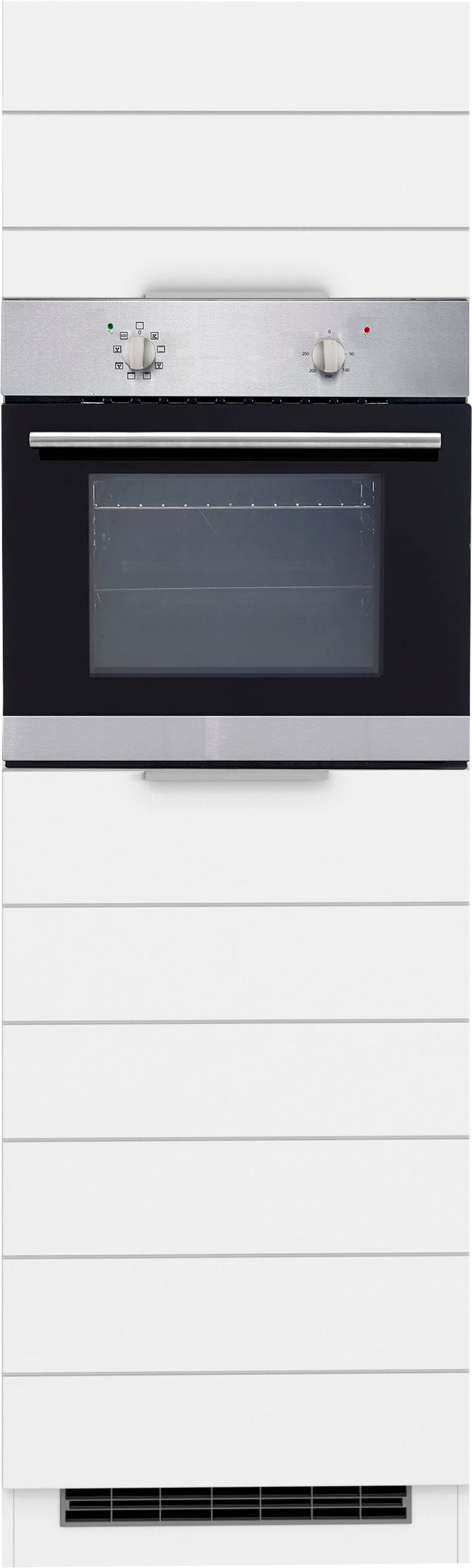 KOCHSTATION Backofen/Kühlumbauschrank »KS-Luhe«, 60 cm breit, hochwertige MDF-Fronten mit waagerechter Lisene