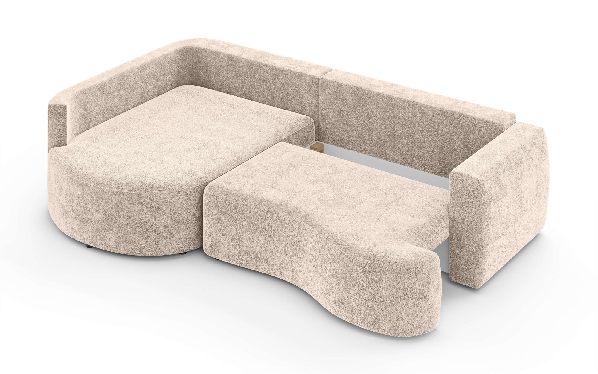 Home affaire Ecksofa »Kahekili, Schlafsofa mit Bettkasten, Maße B/T/H: 255/181/90/ cm« L-Form mit Wellenunterfederung, 7 Rückenkissen und 2 Zierkissen