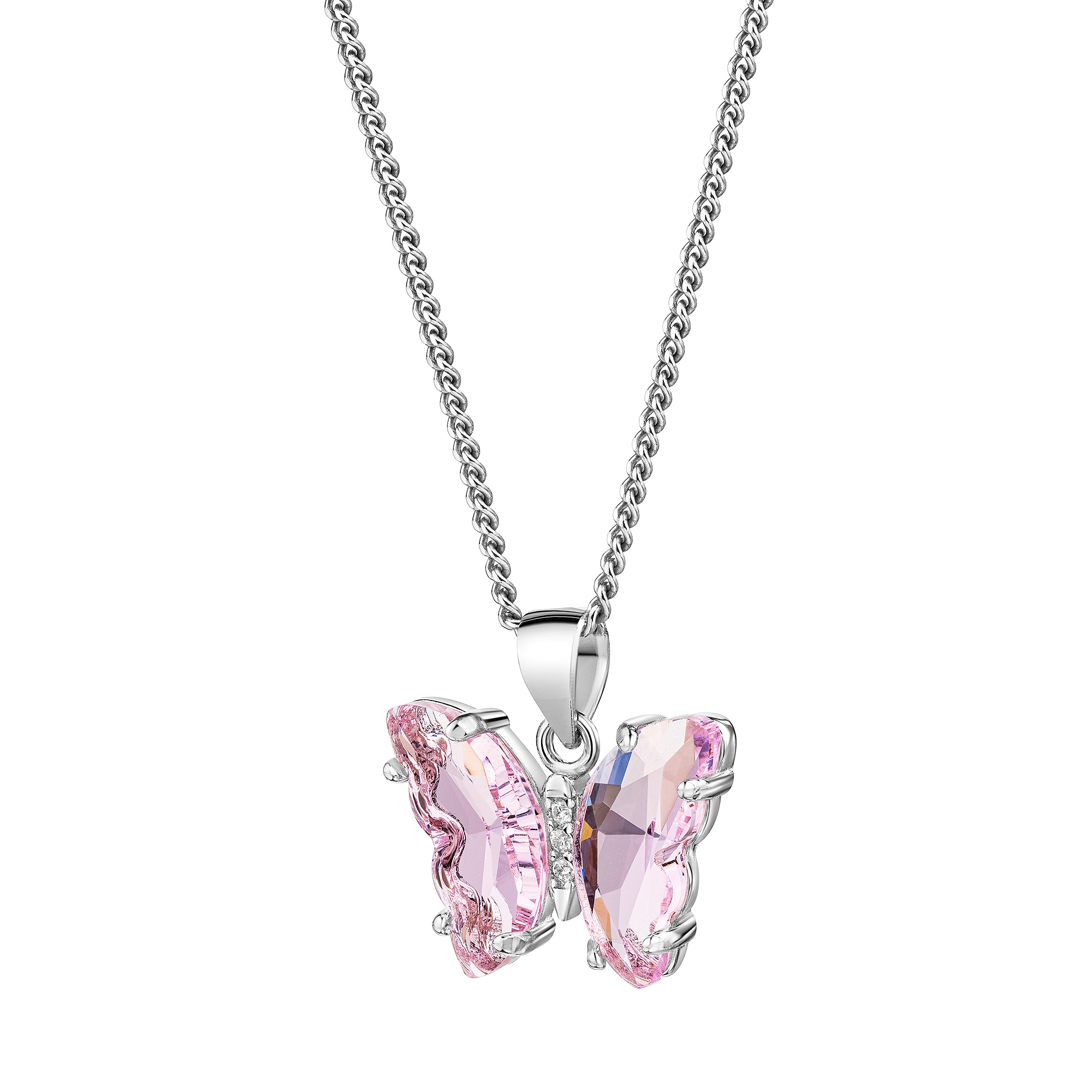 Firetti Kette mit Anhänger »Schmuck Geschenk Silber 925 Halsschmuck Halskette Schmetterling« mit Kristallstein (synth.), Zirkonia (synth.)