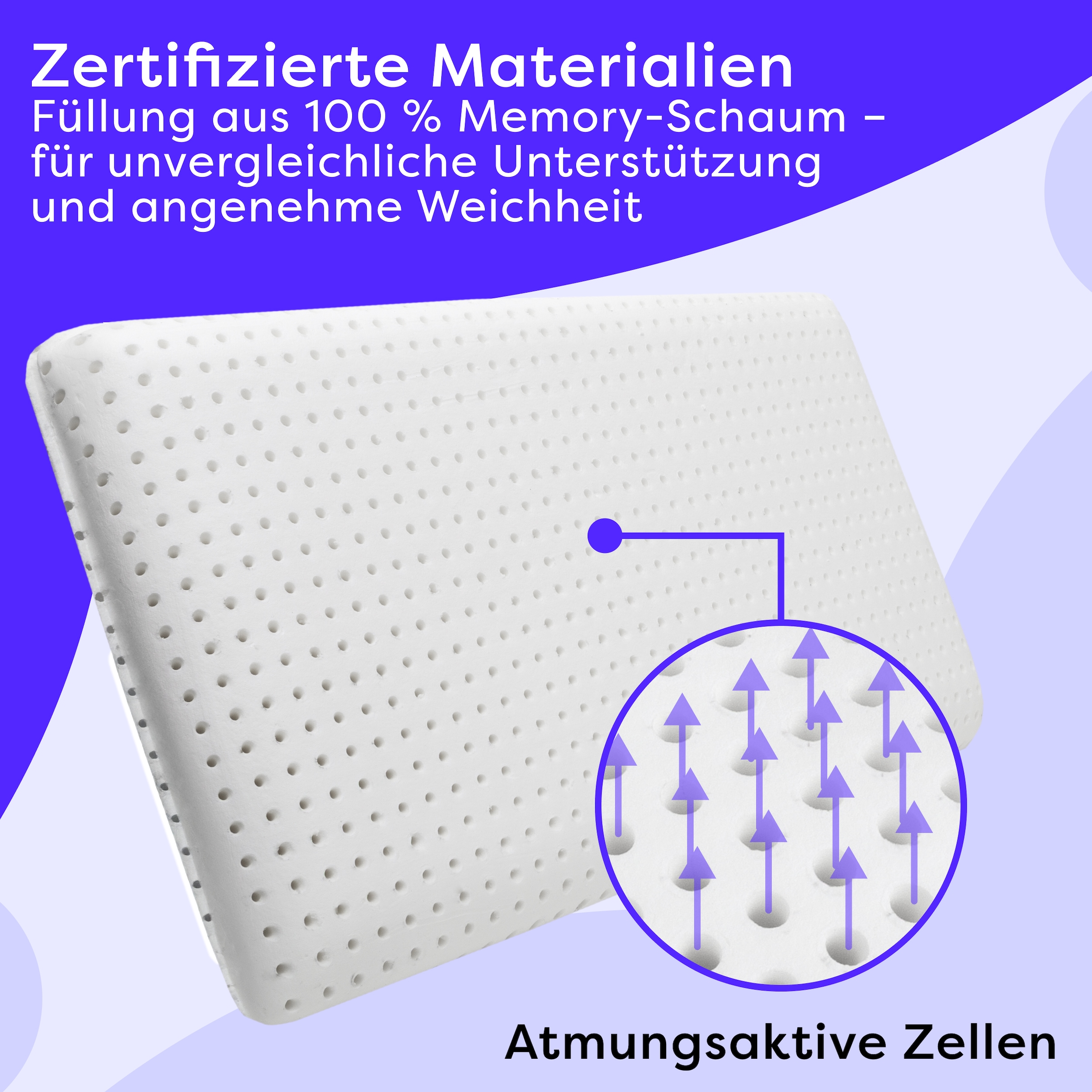 Wolkenfeld Babykissen »Eron Kinderkissen« Weiches und Atmungsaktives Kinderkopfkissen - Natürliches Memory Foam