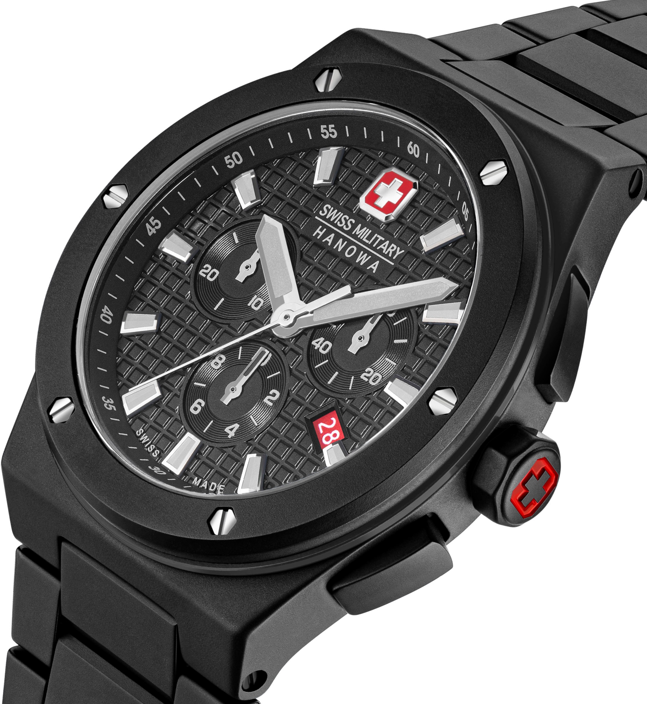 Swiss Military Hanowa Chronograph »SIDEWINDER CERAMIC, SMWGI0002280«, Quarzuhr, Herrenuhr, Datum, Stoppfunktion, Saphirglas, Swiss Made