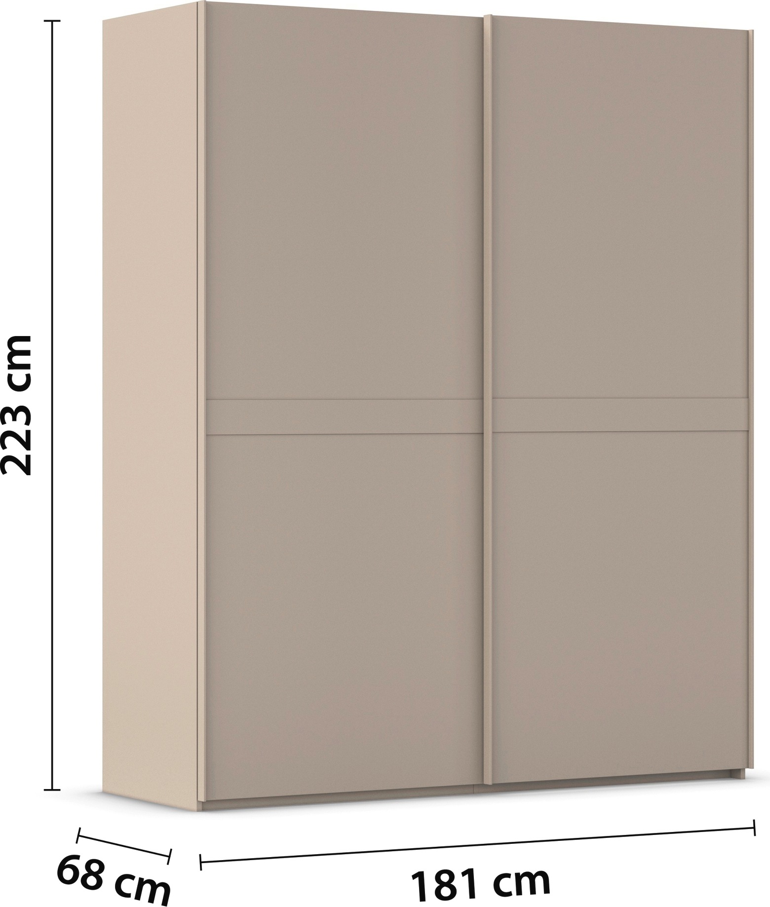 rauch Schwebetürenschrank »Kleiderschrank Schrank Garderobe Schlafzimmerschrank SCALE-LINE« edle Optik mit Bauchbinde in Korpusfarbe Dekorfront MADE IN GERMANY