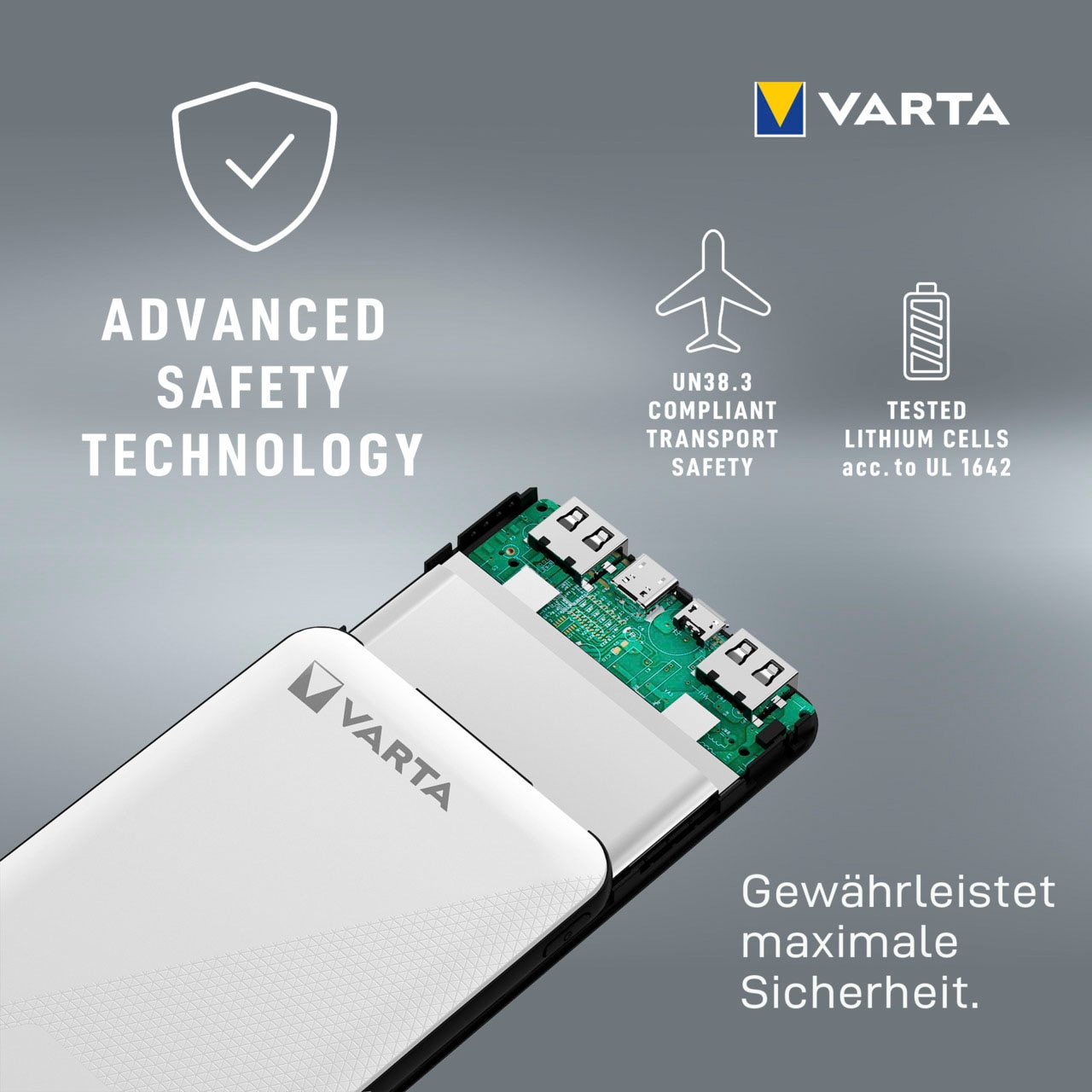 VARTA Powerbank »Power Bank Energy 5000 + Ladekabel, 5000mAh Powerbank mit USB Type C«, 5000 mAh, 3,7 V