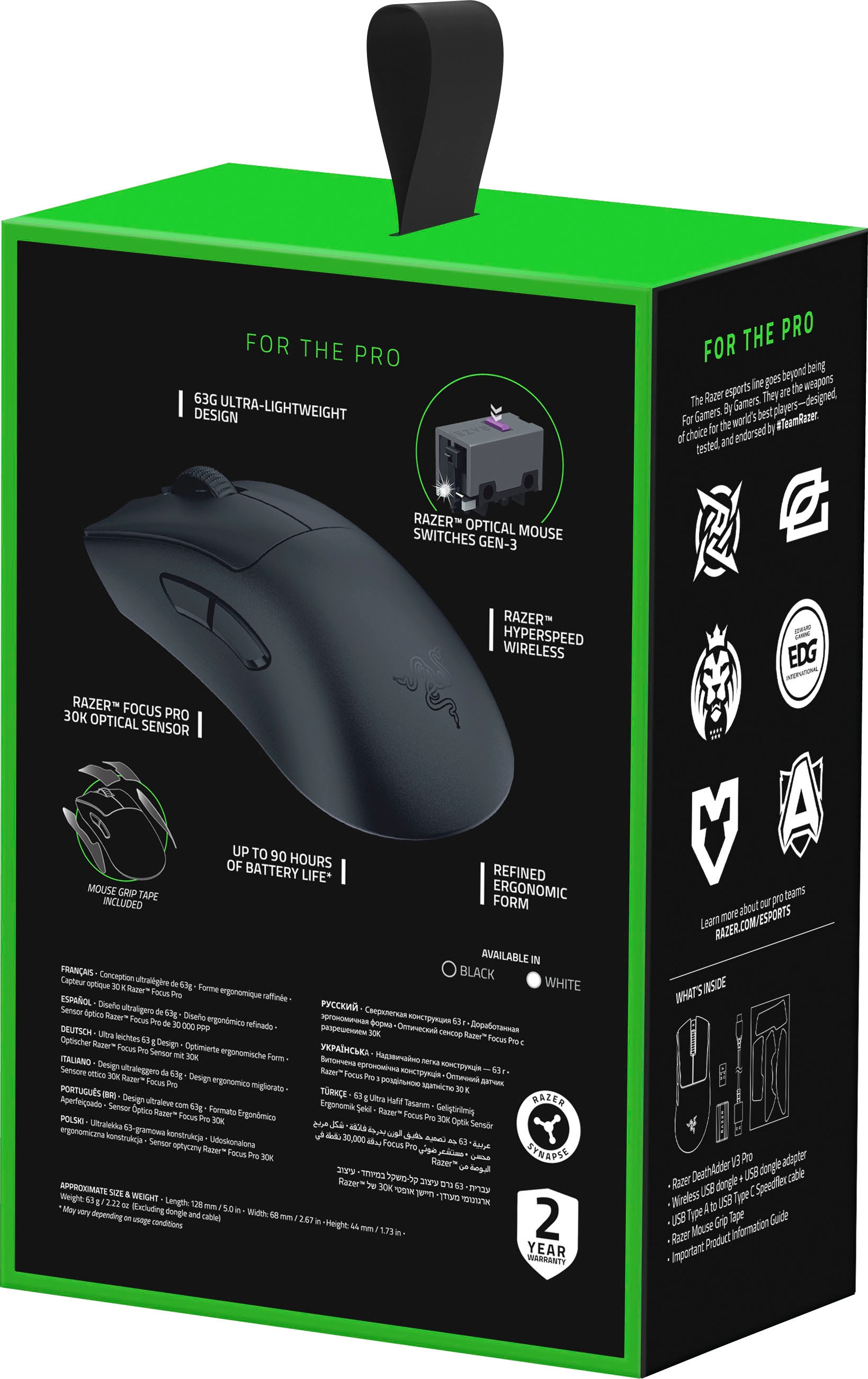 RAZER Gaming-Maus »DeathAdder V3 Pro«, RF Wireless-kabelgebunden