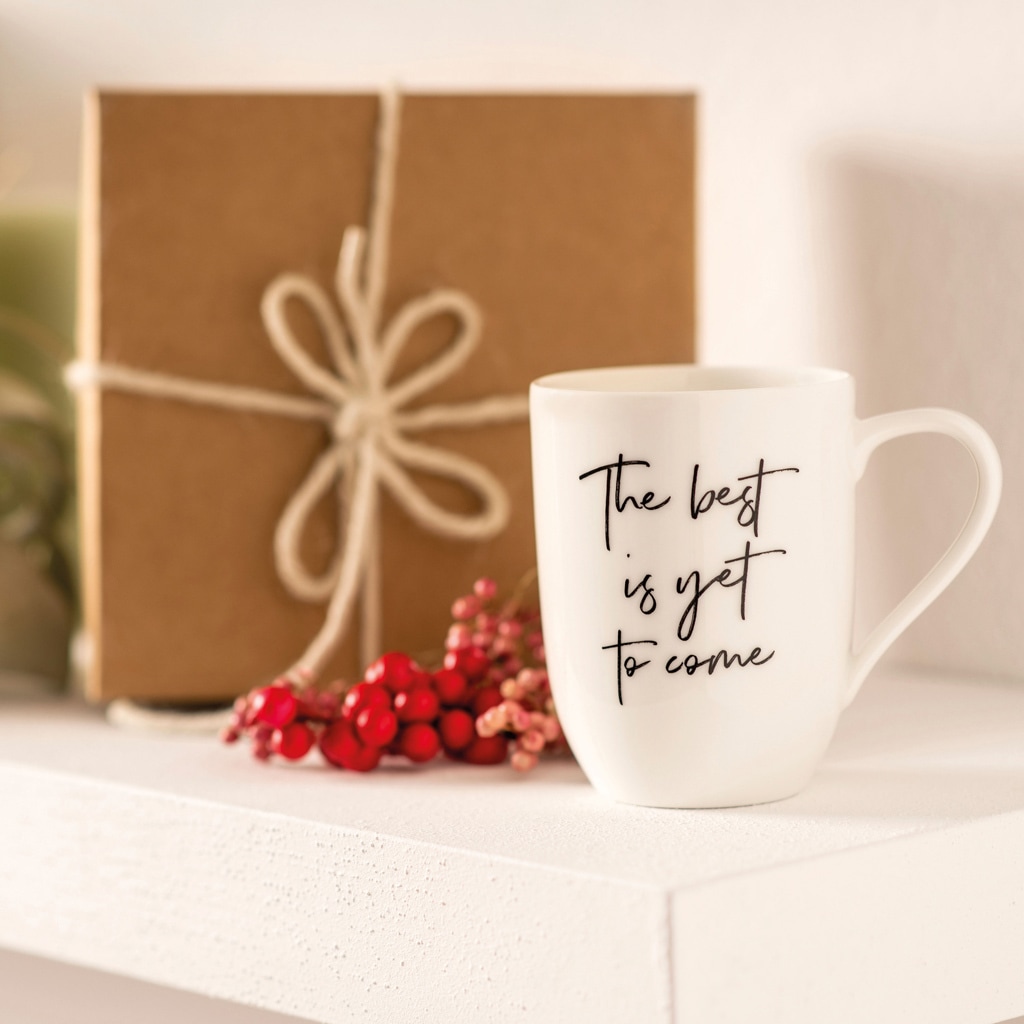 Villeroy & Boch Becher »Becher mit Henkel 'The Best is yet to Come' Statement 290 ml weiß«