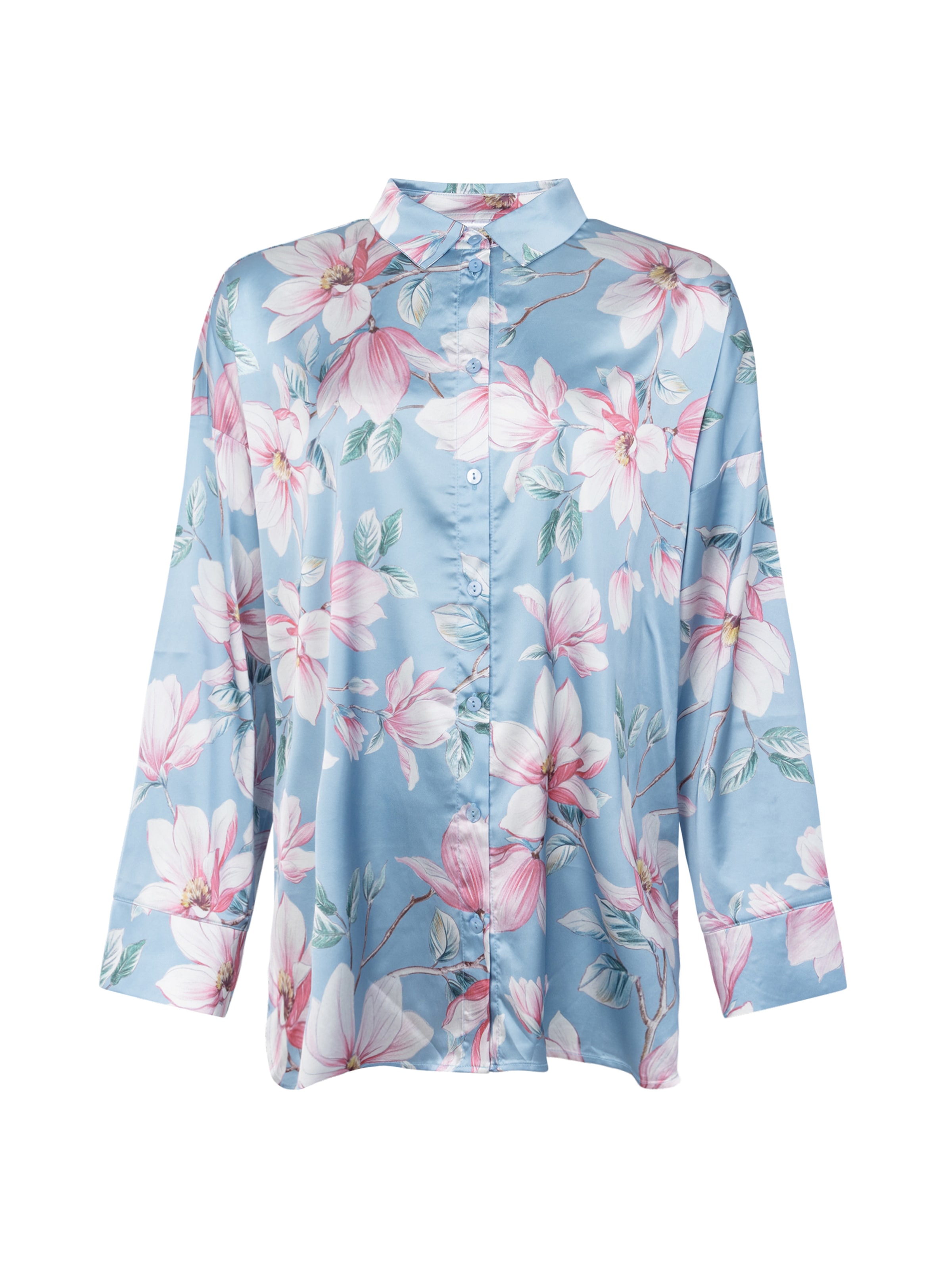 Dorina Pyjamaoberteil »Bella« Blumen-Muster, Knöpfe, weich, bequem