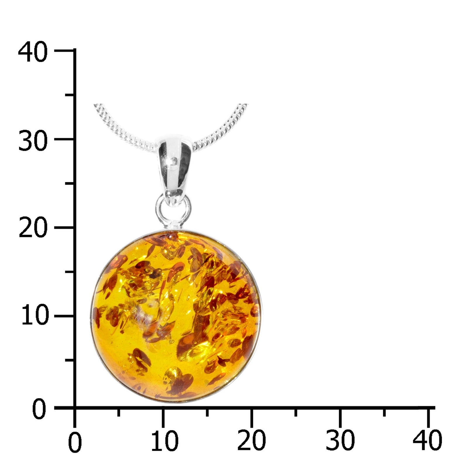 OSTSEE-SCHMUCK Kette mit Anhänger »- Classic 19 mm - Silber 925/000 - Bernstein«