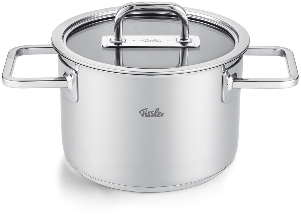 Fissler Topf-Set »Viseo® Pro« Set, 3 Kochtöpfe & 1 Bratentopf mit Deckel, 1 Stielkasserolle, 9 tlg. Edelstahl 18/10