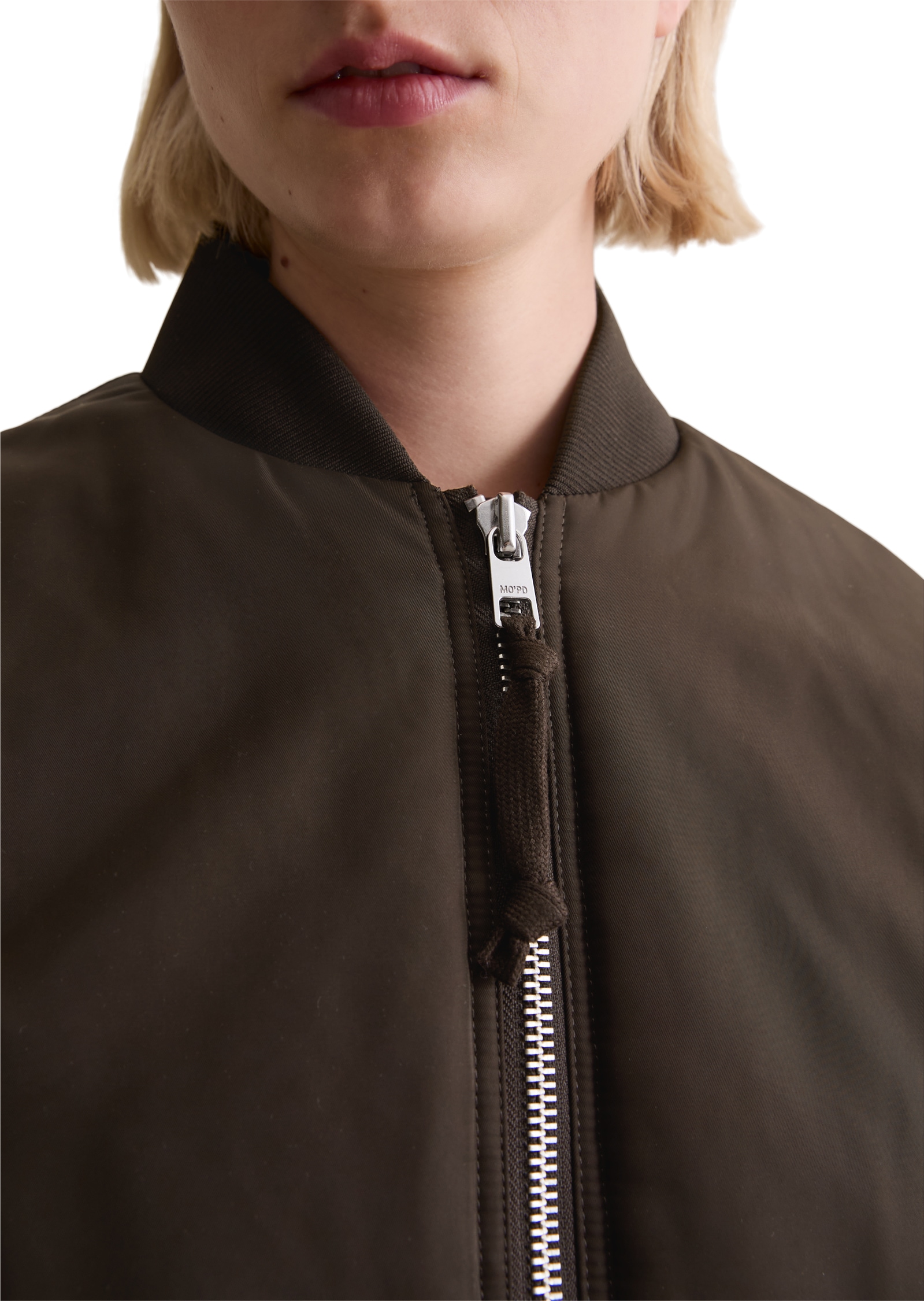 Marc O'Polo DENIM Blouson »im Aviator-Stil relaxed fit cropped aus recyceltem Polyester«