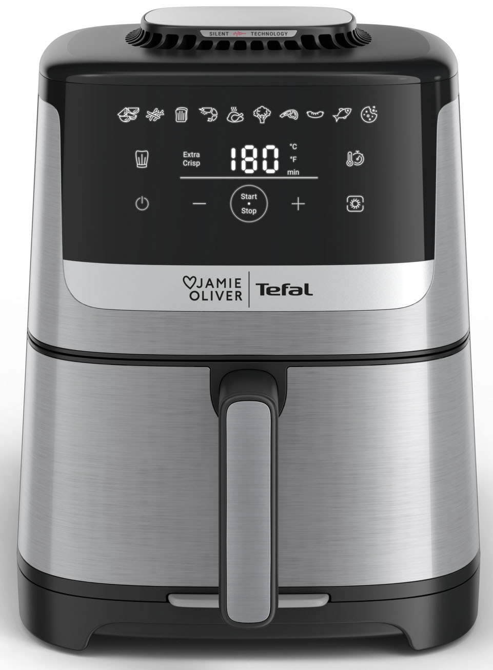 Tefal Heißluftfritteuse »Jamie Oliver by Tefal EY55JD Easy Fry Silence Deluxe«, 1670 W, 10 voreingestellte Programme, digitaler Touchscreen, EY55JD