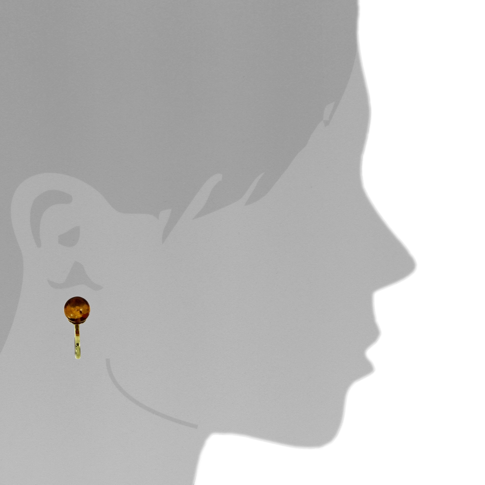 OSTSEE-SCHMUCK Paar Ohrclips »- Kugel 8 mm - Gold 333/000 - Bernstein«
