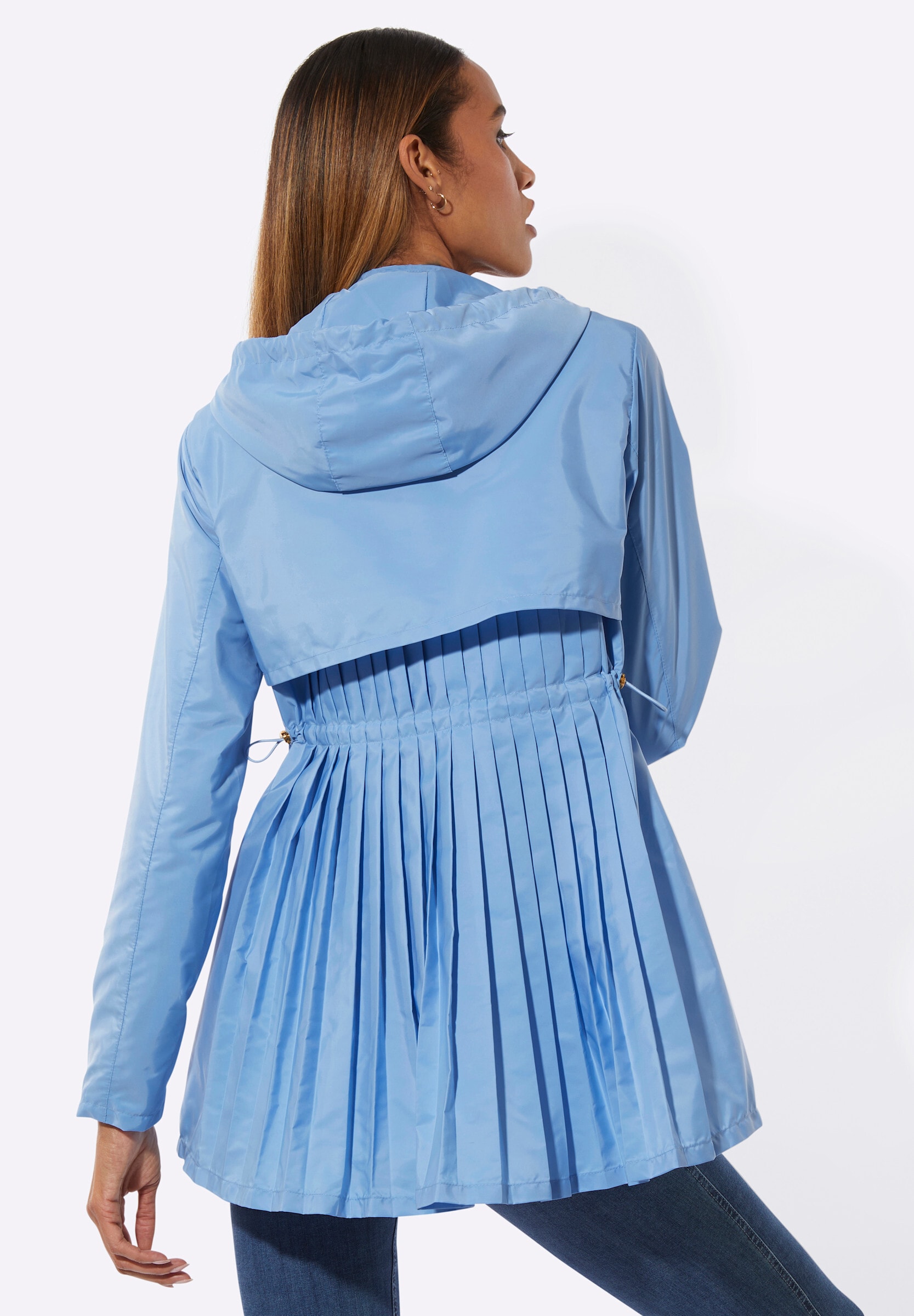 creation L Kurzjacke »Jacke Übergangsjacke mit Tunnelzug auf Taillenhöhe hinten« Abnehmbare Kapuze
