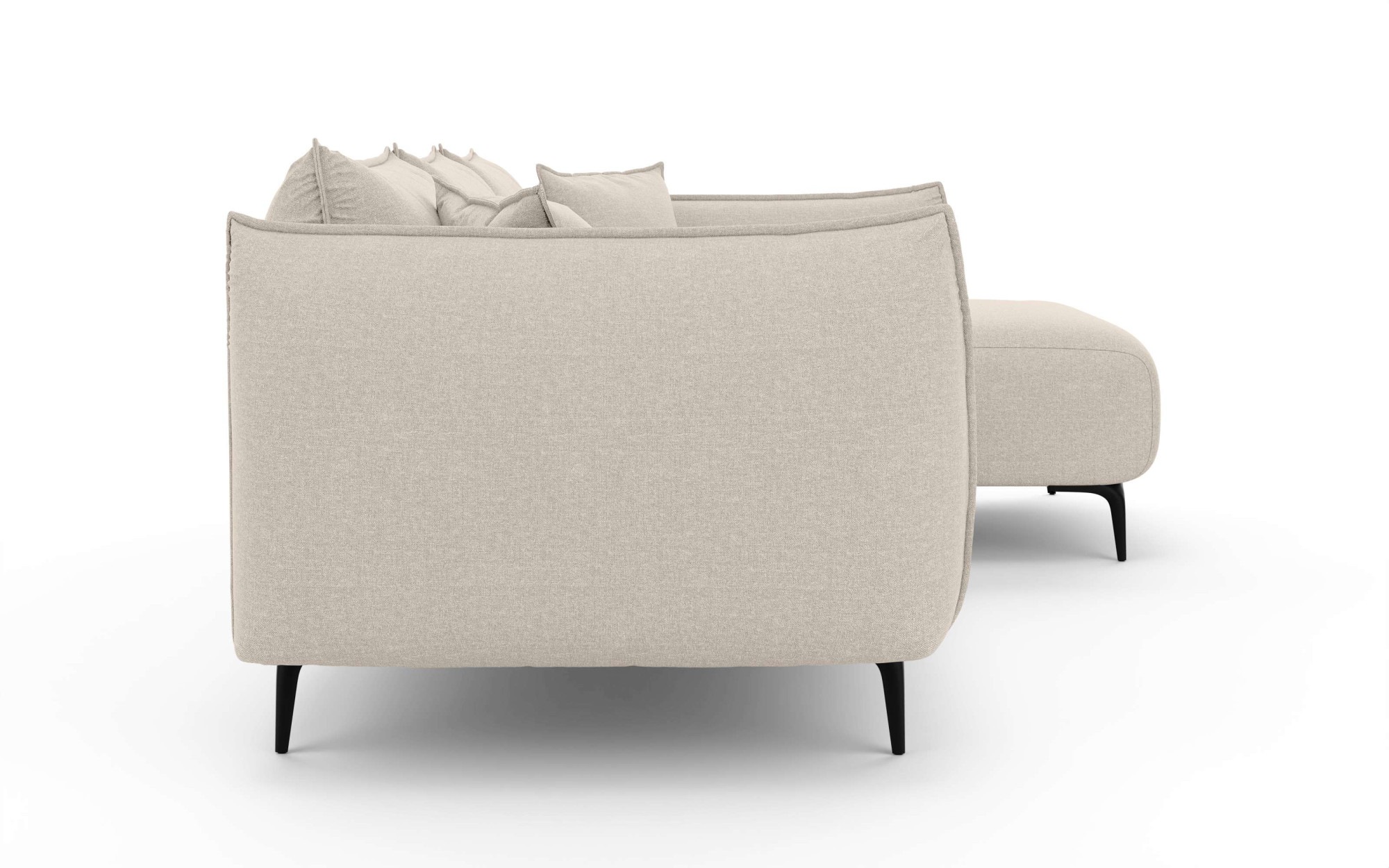 LeGer Home by Lena Gercke Ecksofa »Adelita mit Ottomane links oder rechts bestellbar, B/H/T 270/97/168«, L-Form mit Wellenunterfederung, enthält 2 Zierkissen
