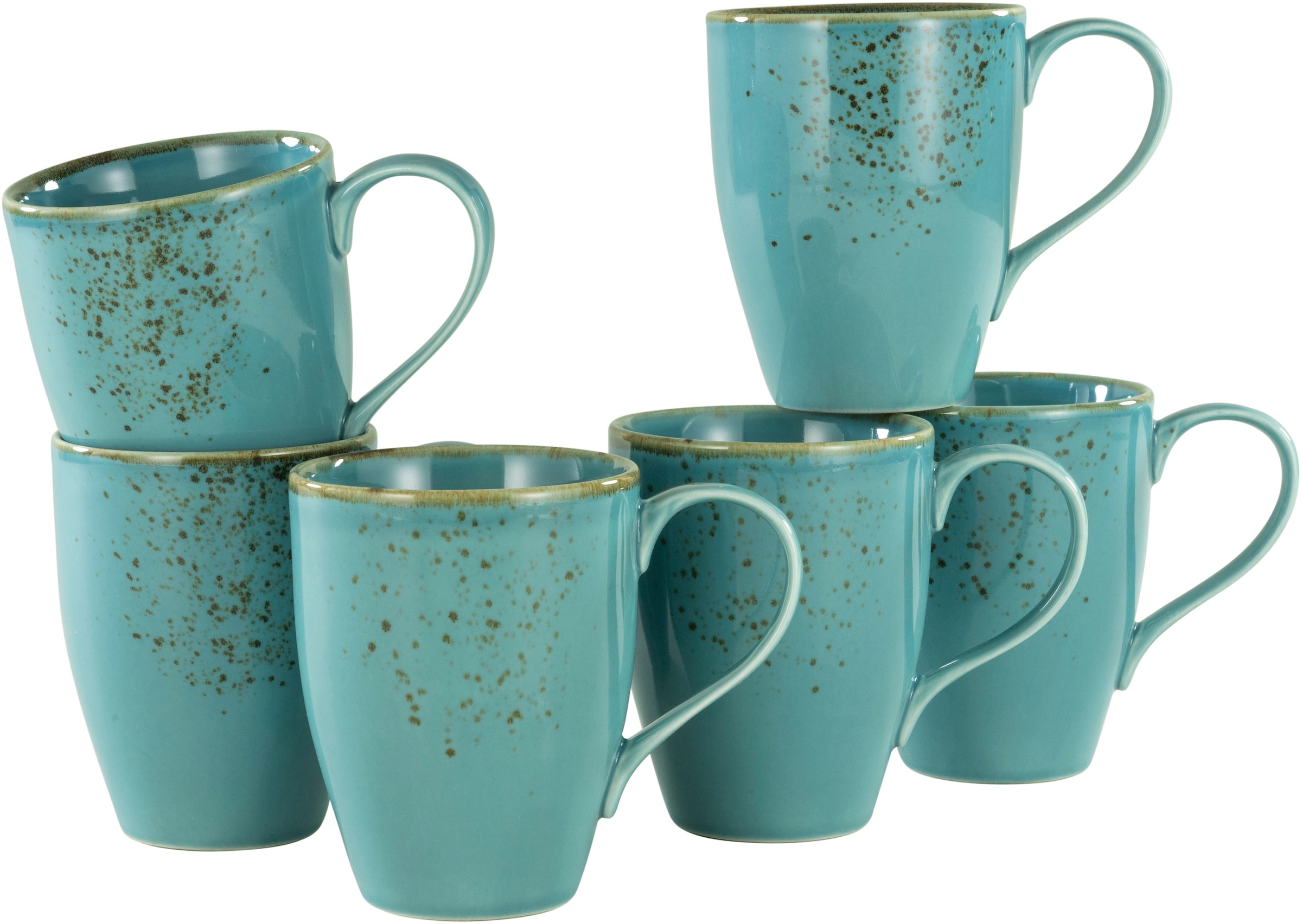 CreaTable Becher »Kaffeebecher NATURE COLLECTION«, (Set, 6 tlg.), Tassen Set, 6-teilig
